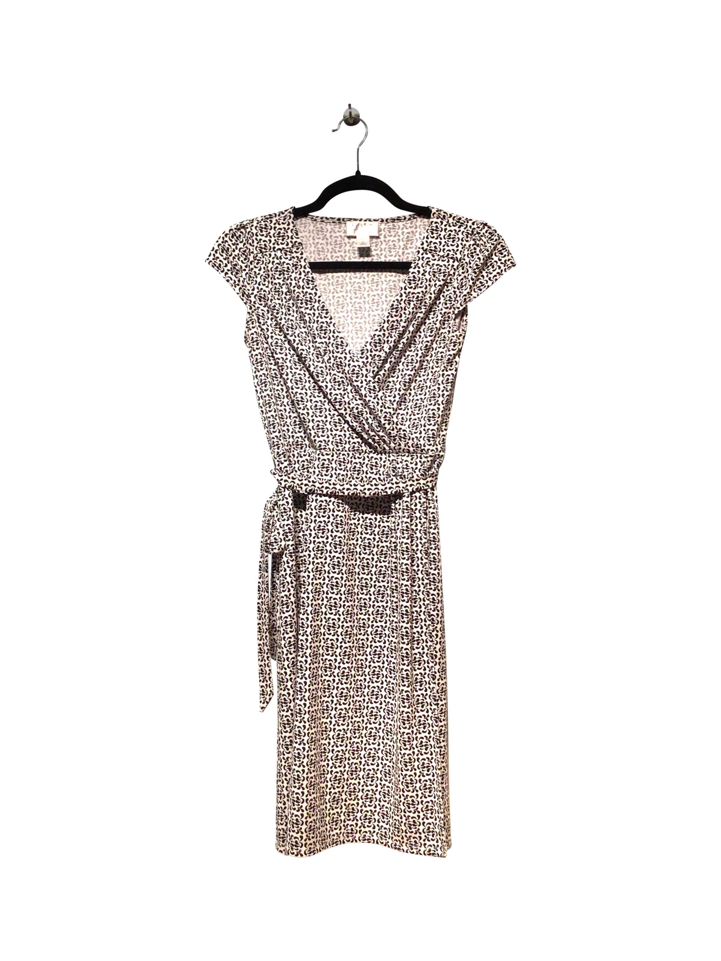Stylish LOFT Regular Fit White Wrap Dress - Size 2