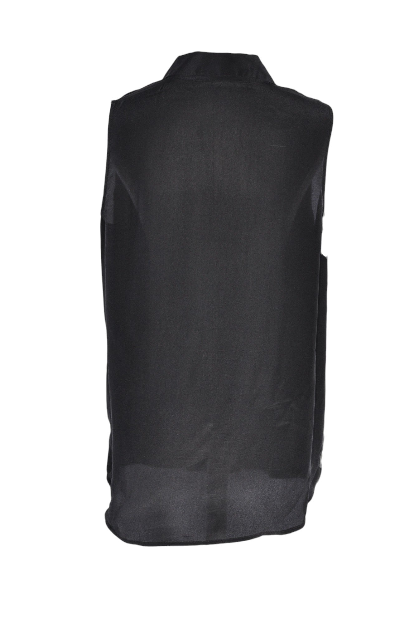 MODA INTERNATIONAL Stylish Second - Hand Women's Black Regular - Fit Silk Blouse - Size M