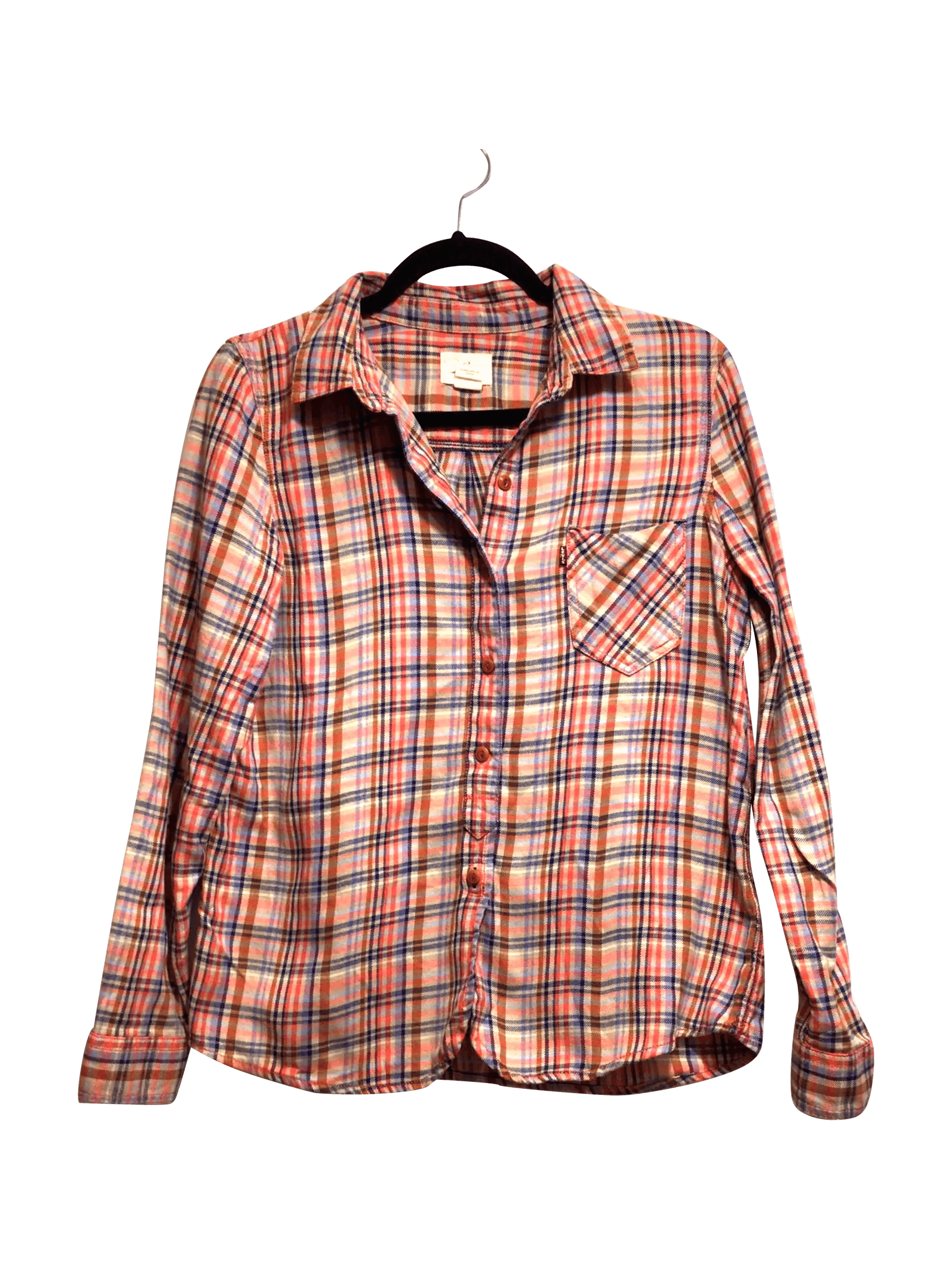 LEVI'S Stylish Orange Regular Fit Button-down Long Sleeve Top - Size S