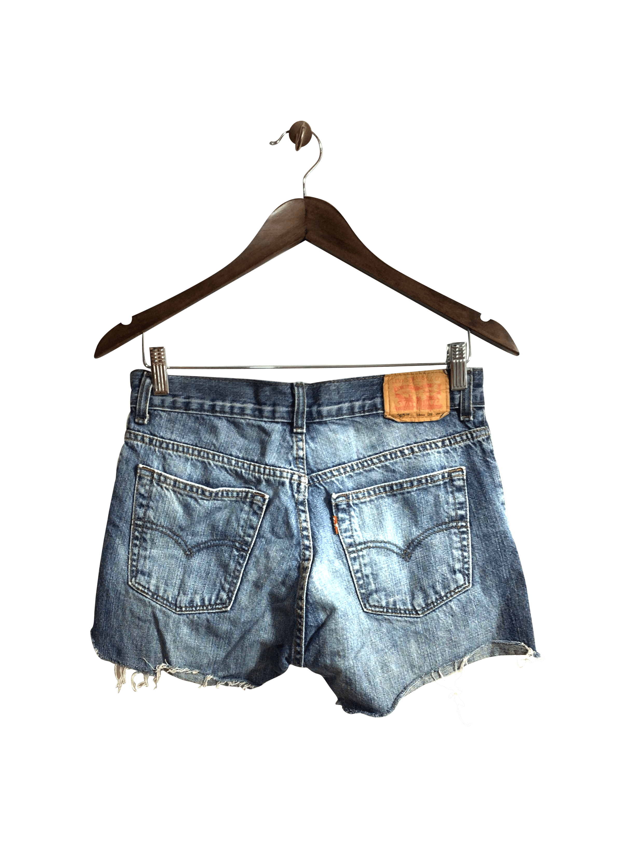 LEVI'S Second Hand Blue Regular Fit Women Denim Shorts - Size 29x29