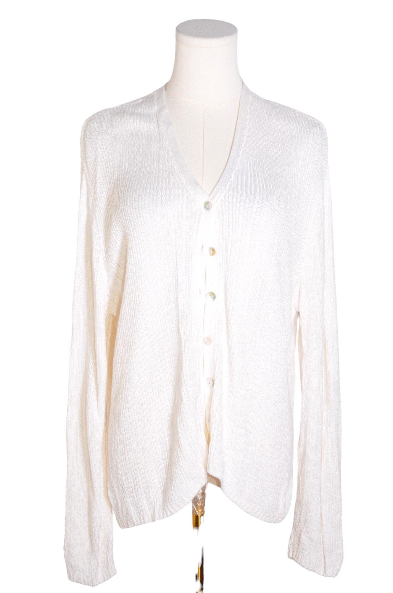 LIZ CLAIBORNE Stylish Women's White Regular Fit Cardigan - Size M