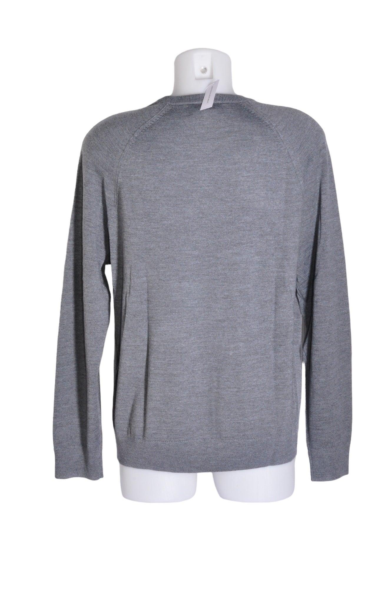 BANANA REPUBLIC Men's Stylish Gray Regular-Fit Long-Sleeve T-Shirts - Size L