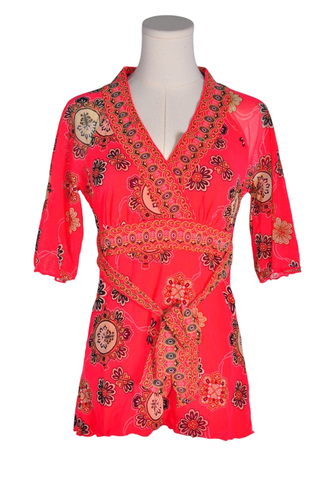 INTERNATIONAL CONCEPTS Stylish Women's Orange Regular Fit Blouse - Size M