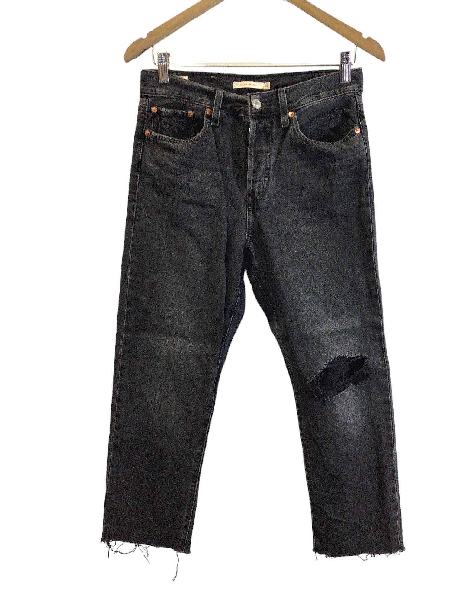 LEVI'S Second-Hand Women's Gray Regular-Fit Straight-Legged Jeans - Size 28x26