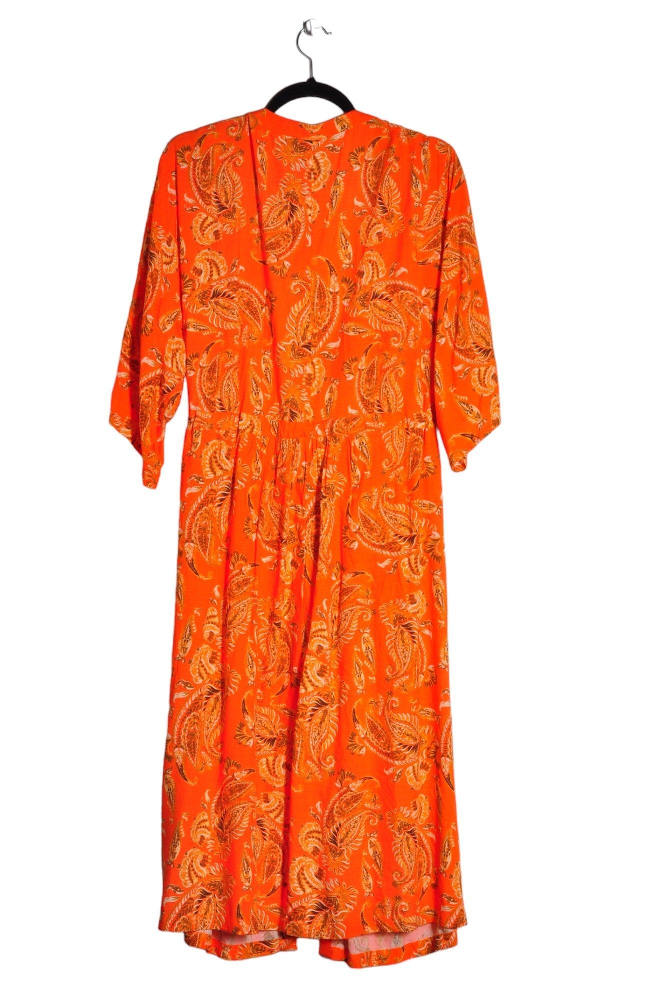 Stunning CREAM Women's Orange Wrap Dress in Regular Fit - Size S