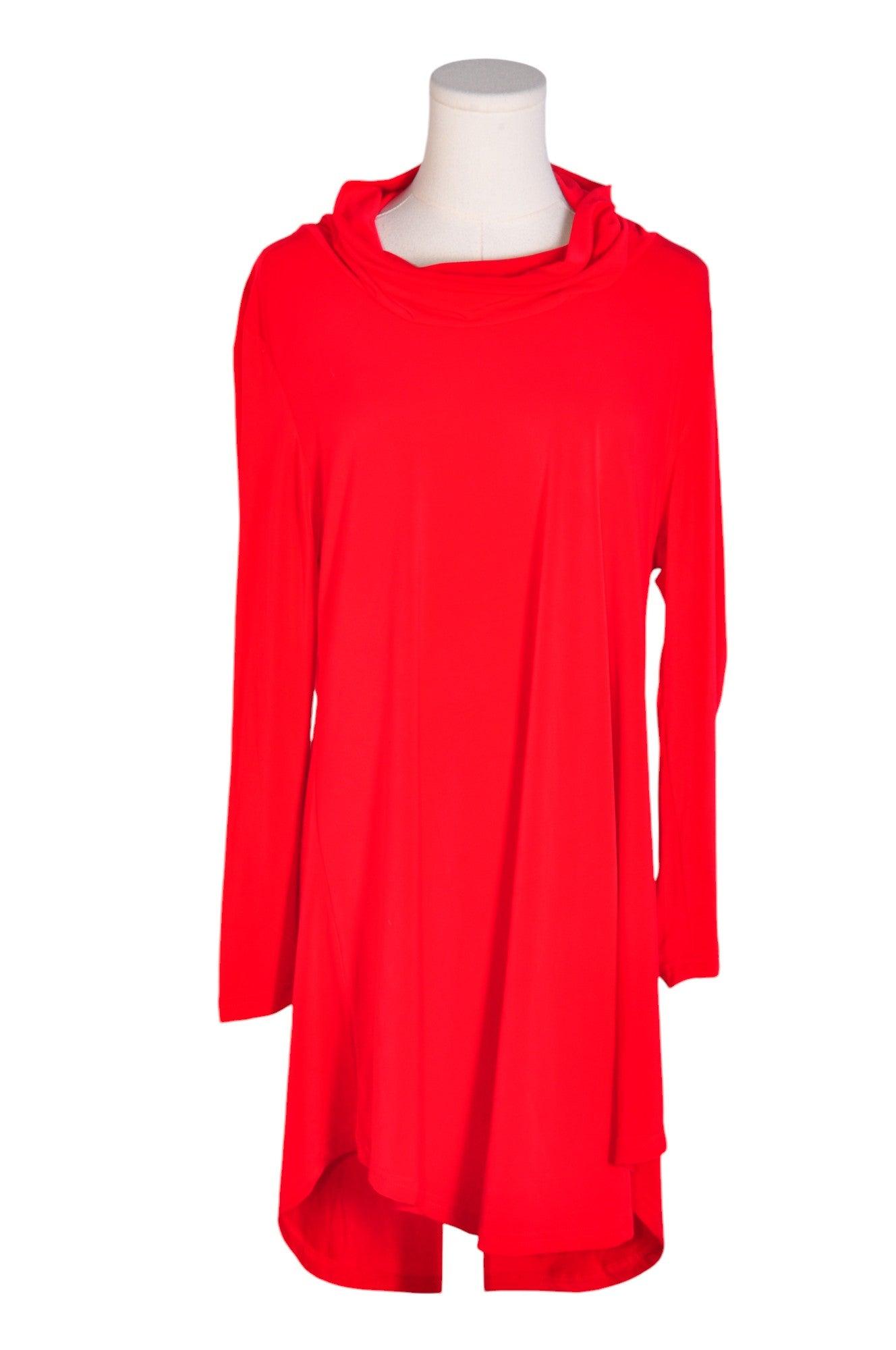 LILY BY FIRMIANA Stylish Women's Red Regular Fit Drop Waist Dress - Size M