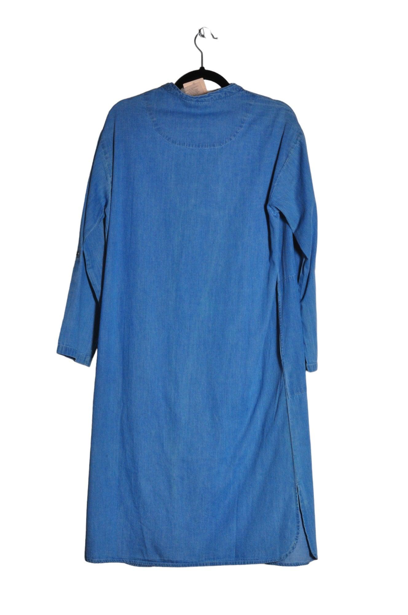 Stylish CREAM Women's Drop Waist Blue Dress - Size 38, Regular Fit