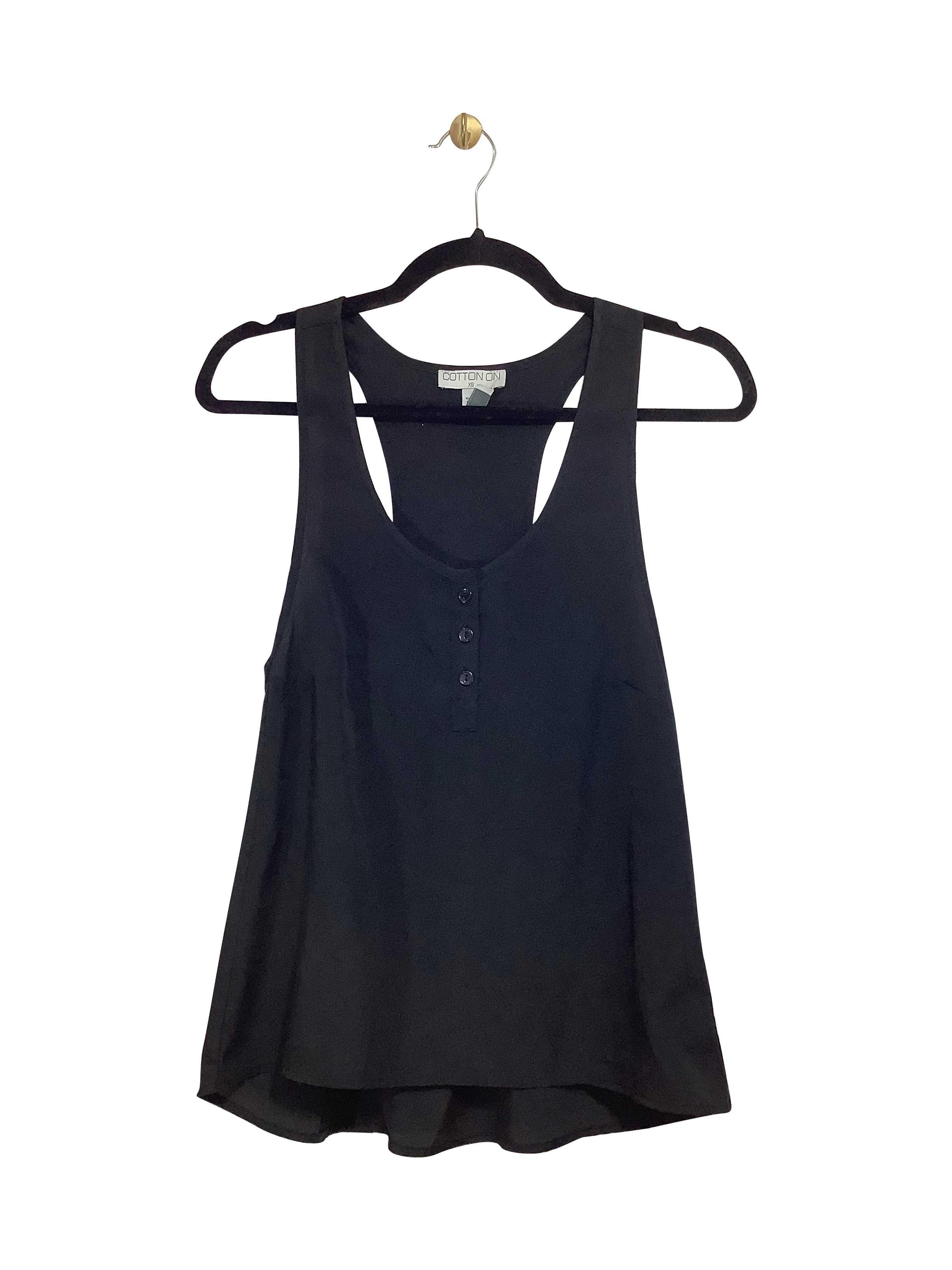 COTTON ON Stylish Regular Fit Black Tank Top - Size XS