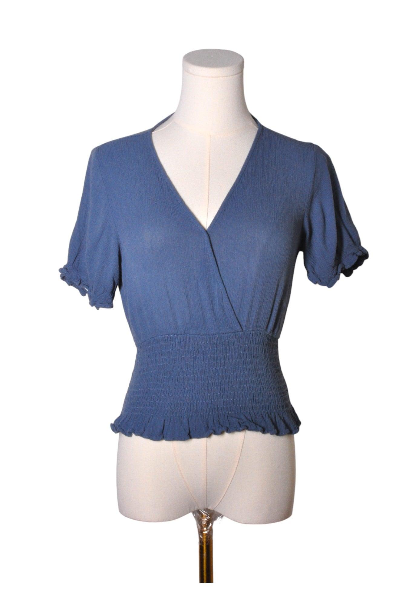 PAPER CRANE Stylish Blue Regular-Fit Women's Blouses - Size S
