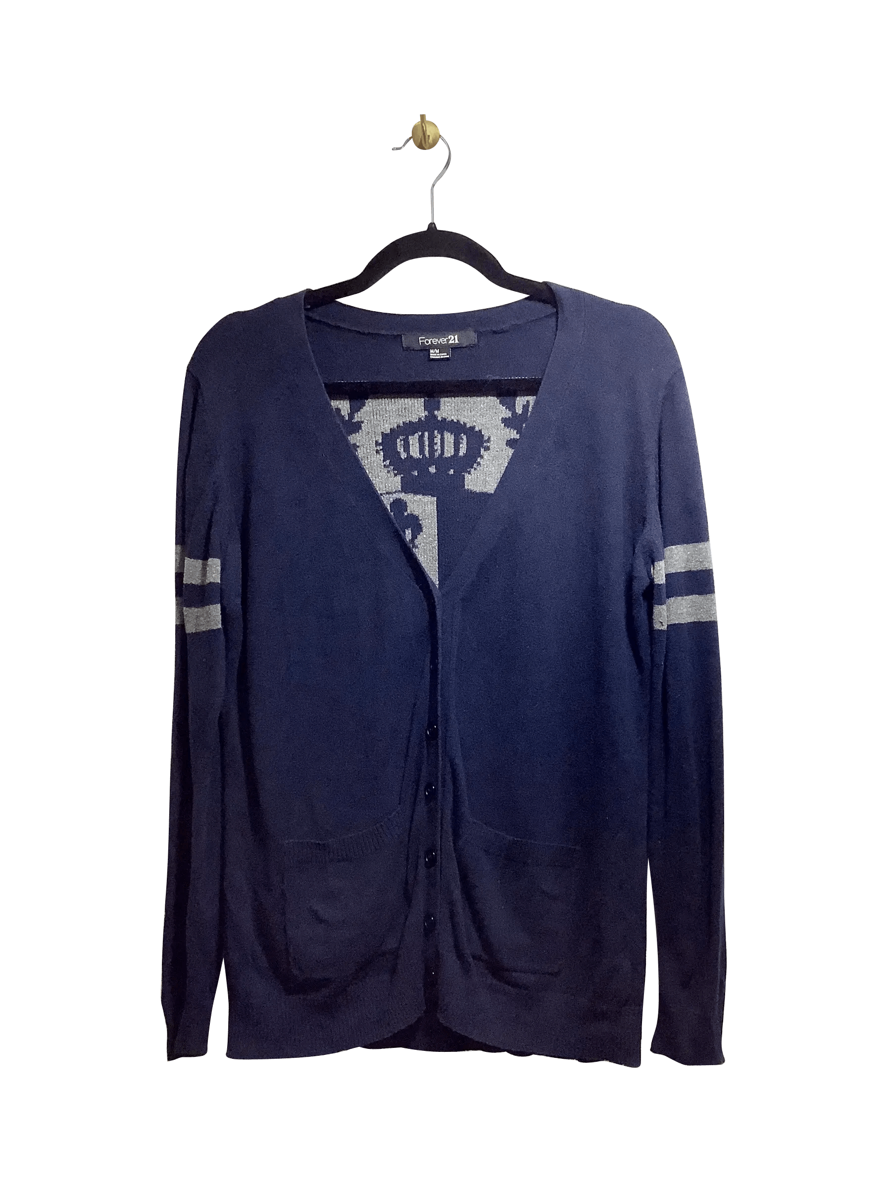 FOREVER 21 Stylish Regular Fit Blue Sweatshirt - Size M