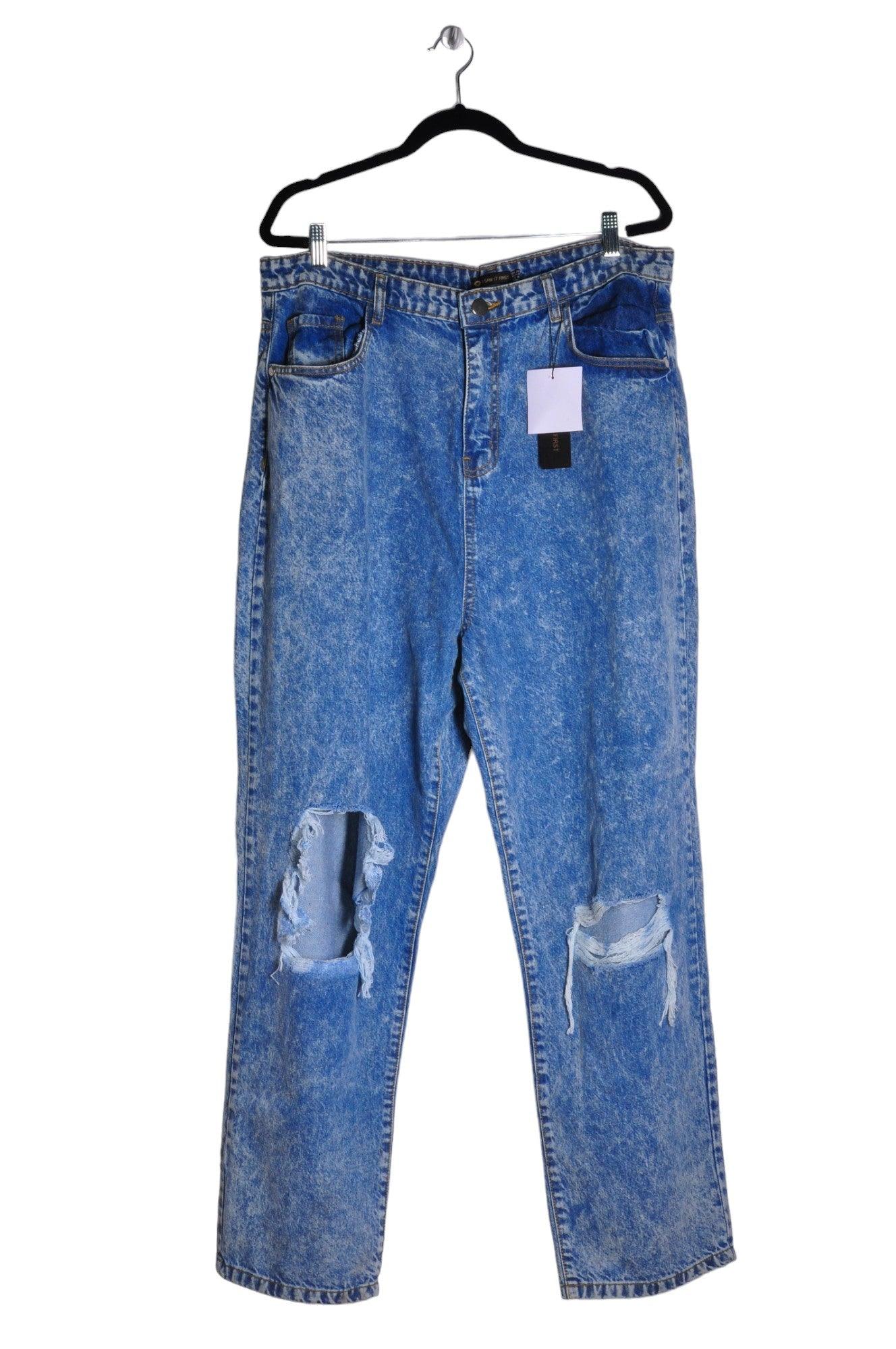 I SAW IT FIRST Stylish Women's Blue Regular-Fit Straight-Legged Jeans Size 16