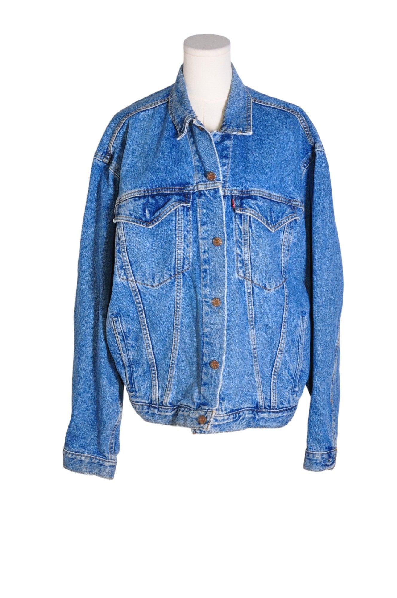 LEVI'S Second Hand Women's Blue Regular Fit Denim Jackets - Size L