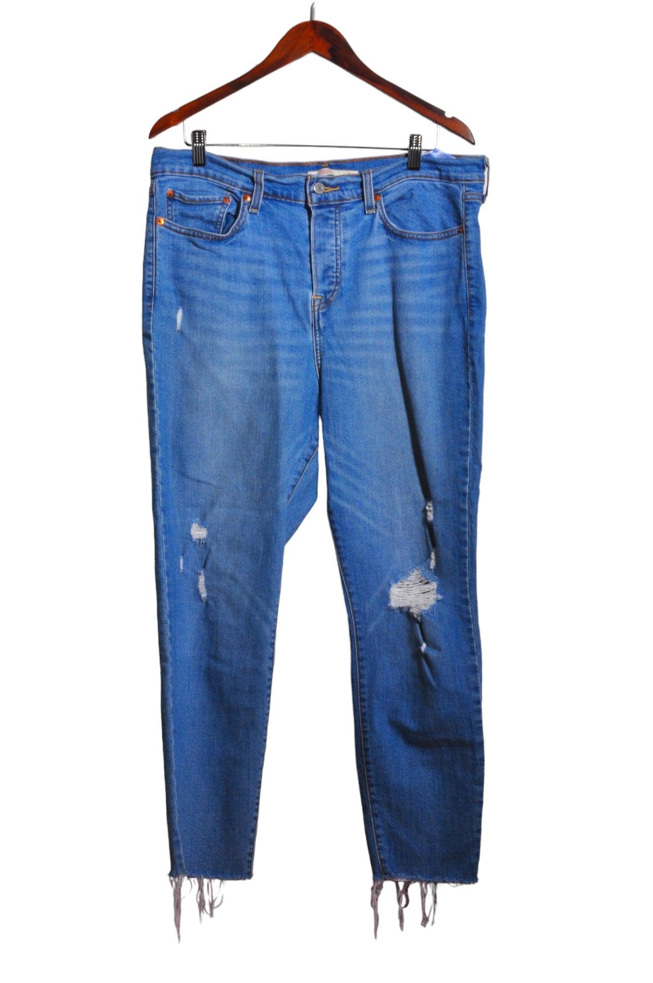 LEVI'S Second Hand Blue Regular Fit Women's Straight-Legged Jeans - Size 16