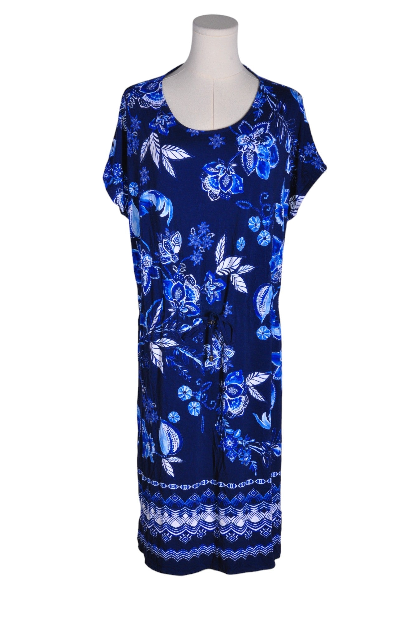 OLSEN Stylish Women's Drop Waist Blue Regular Fit Dress - Size L
