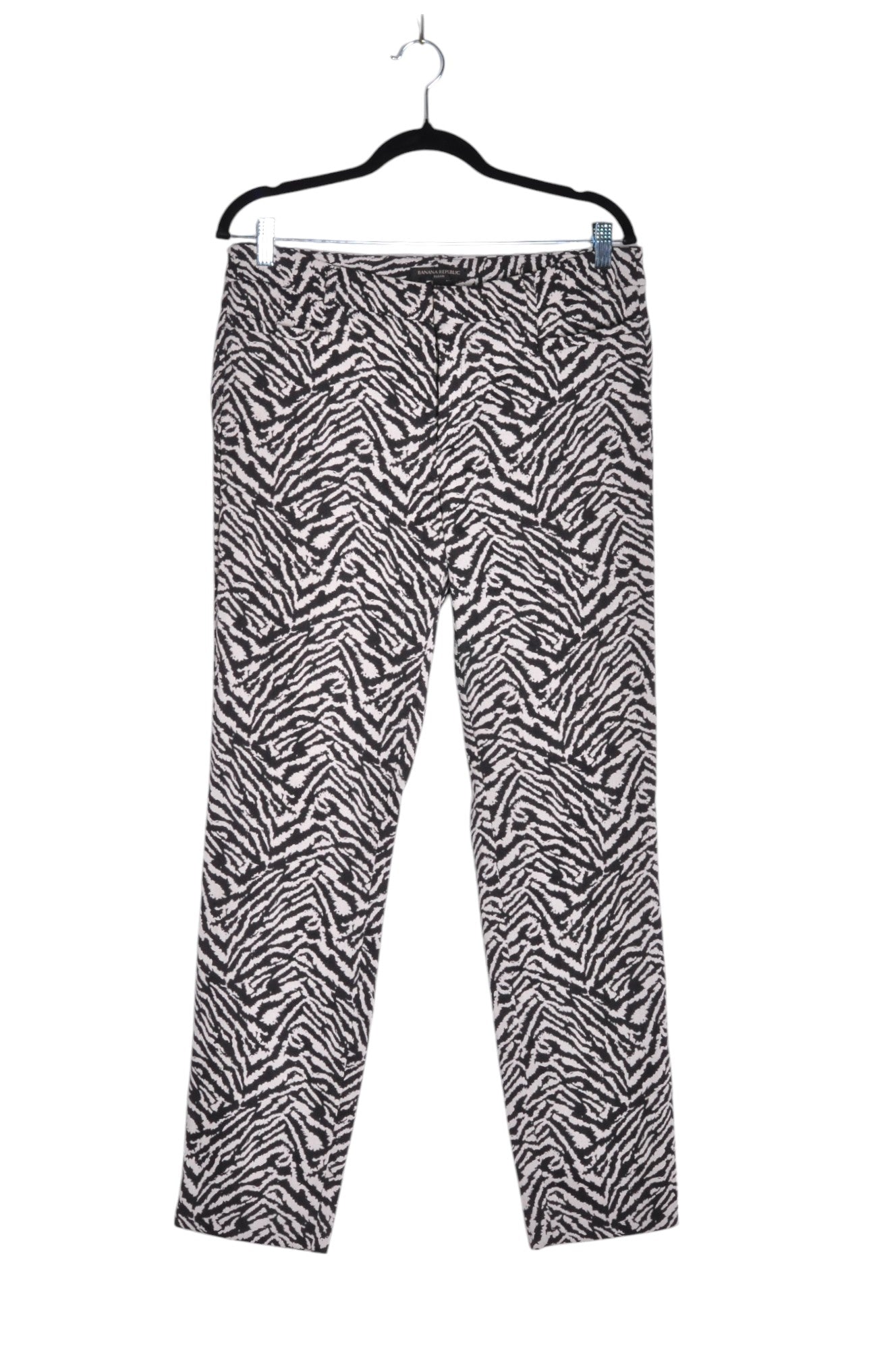 BANANA REPUBLIC Stylish Women's Black Regular Fit Work Pants - Size 10L