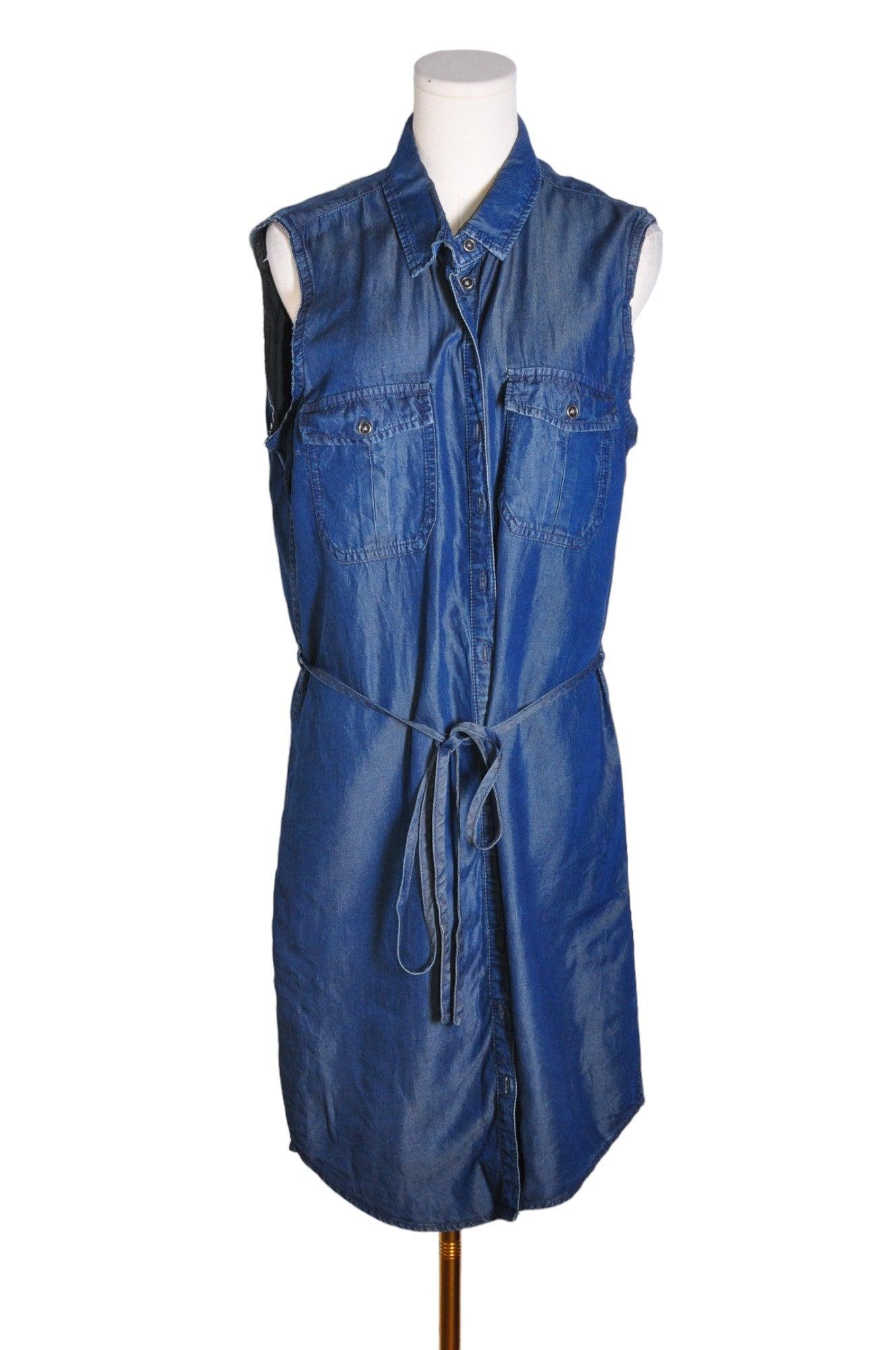 PARASUCO Stylish Women's Blue Wrap Dress in Regular Fit - Size L