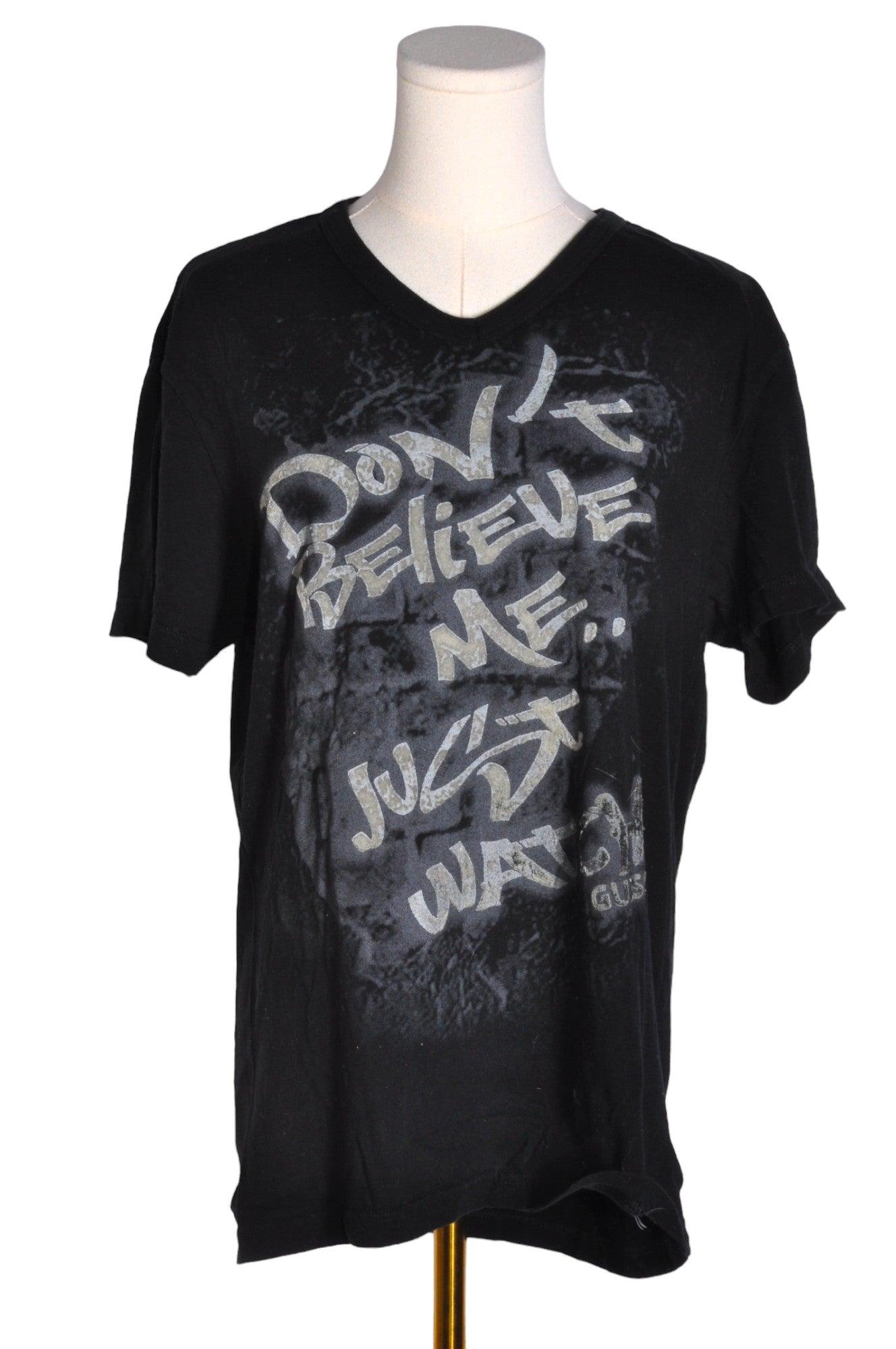 Stylish GUESS Women's Black Regular Fit T-Shirts - Size L