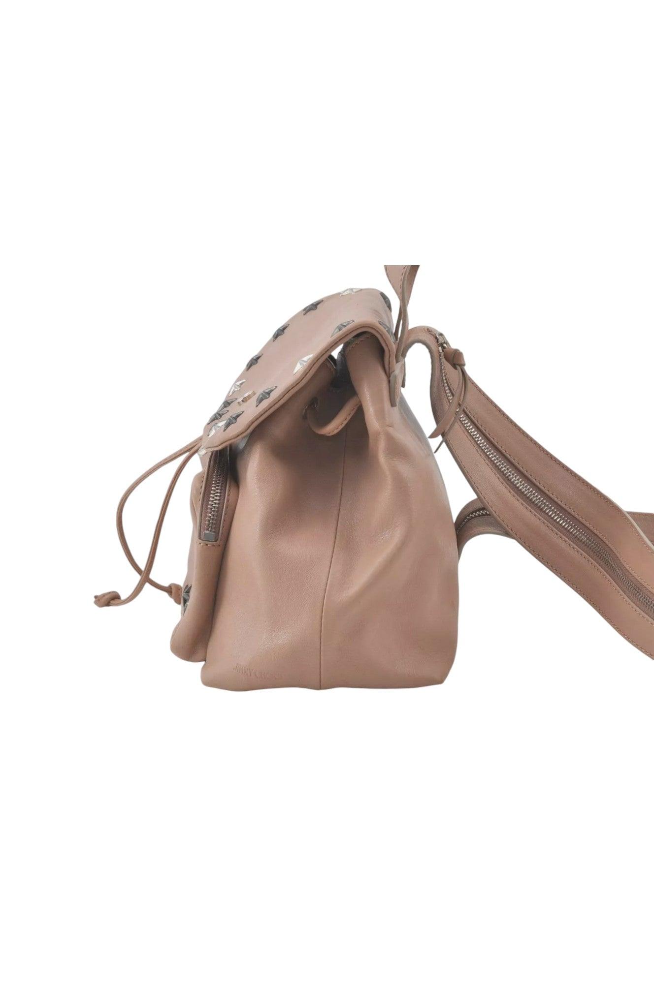JIMMY CHOO Vintage Stella Star Studded Pink Beige Leather Backpack - 7492K, Stylish and Functional