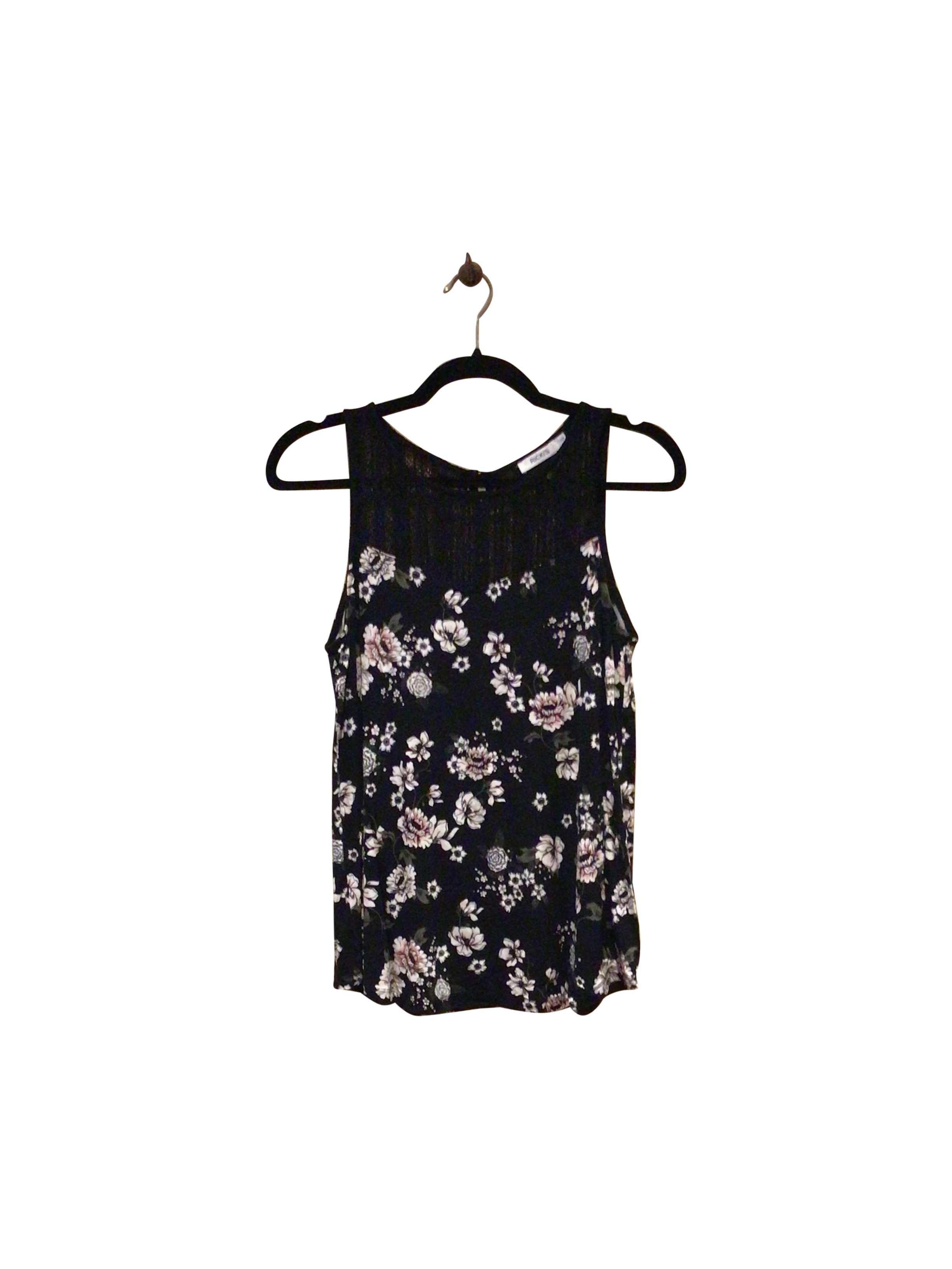 RICKI'S Stylish Regular Fit Sleeveless Crew Neck Black Blouse - Size S