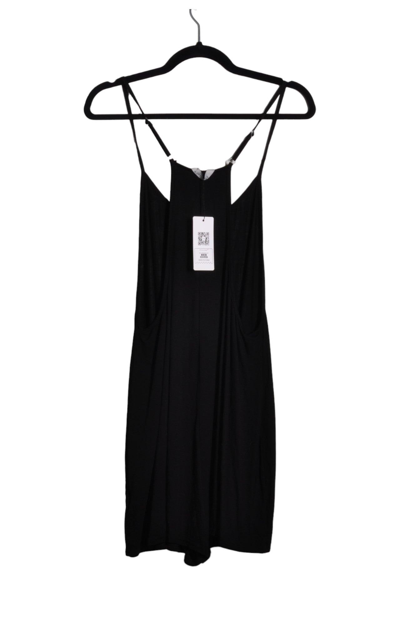 EKOUAER Stylish Women's Black Mini Dress - Regular Fit, Size M