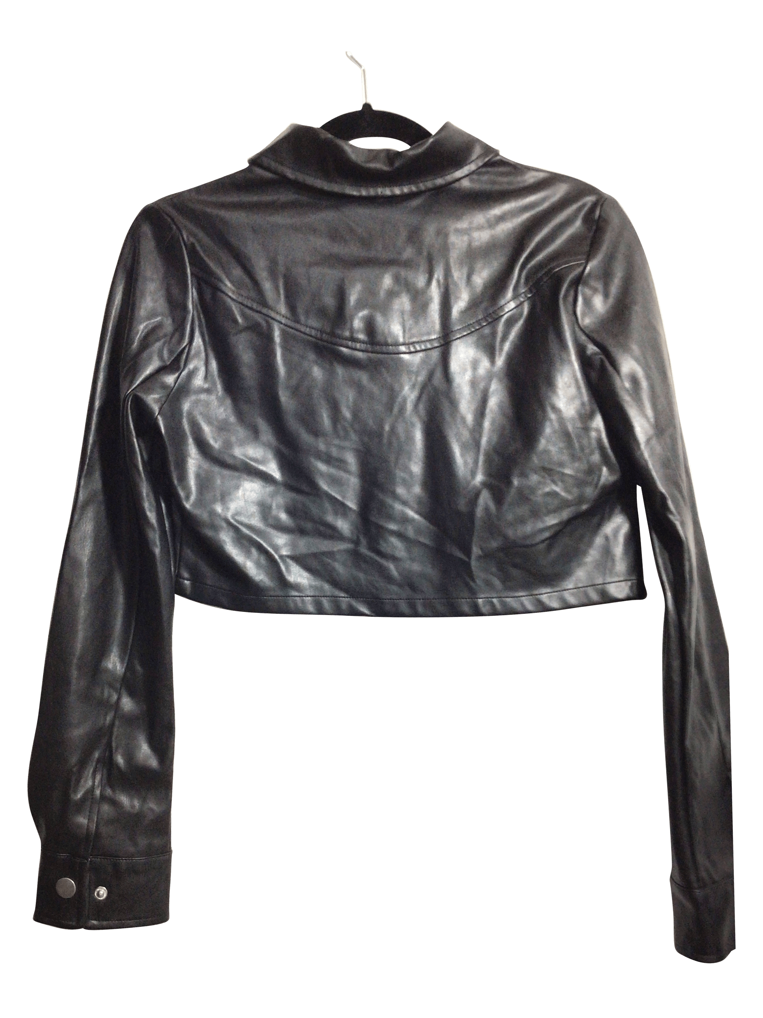 EMORY PARK Stylish Women's Cropped Black Regular-Fit Jacket - Size S