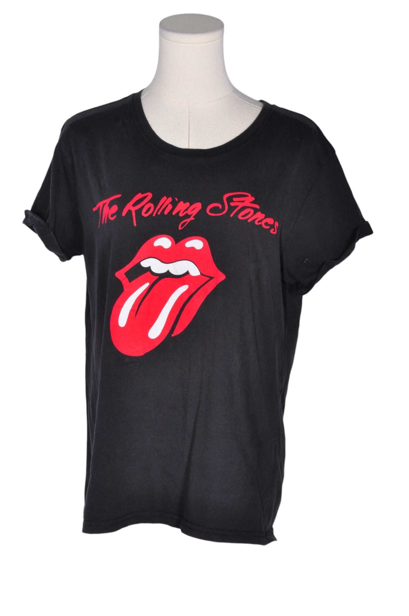 Authentic ROLLING STONES Black Regular Fit Women's T-Shirt - Size M