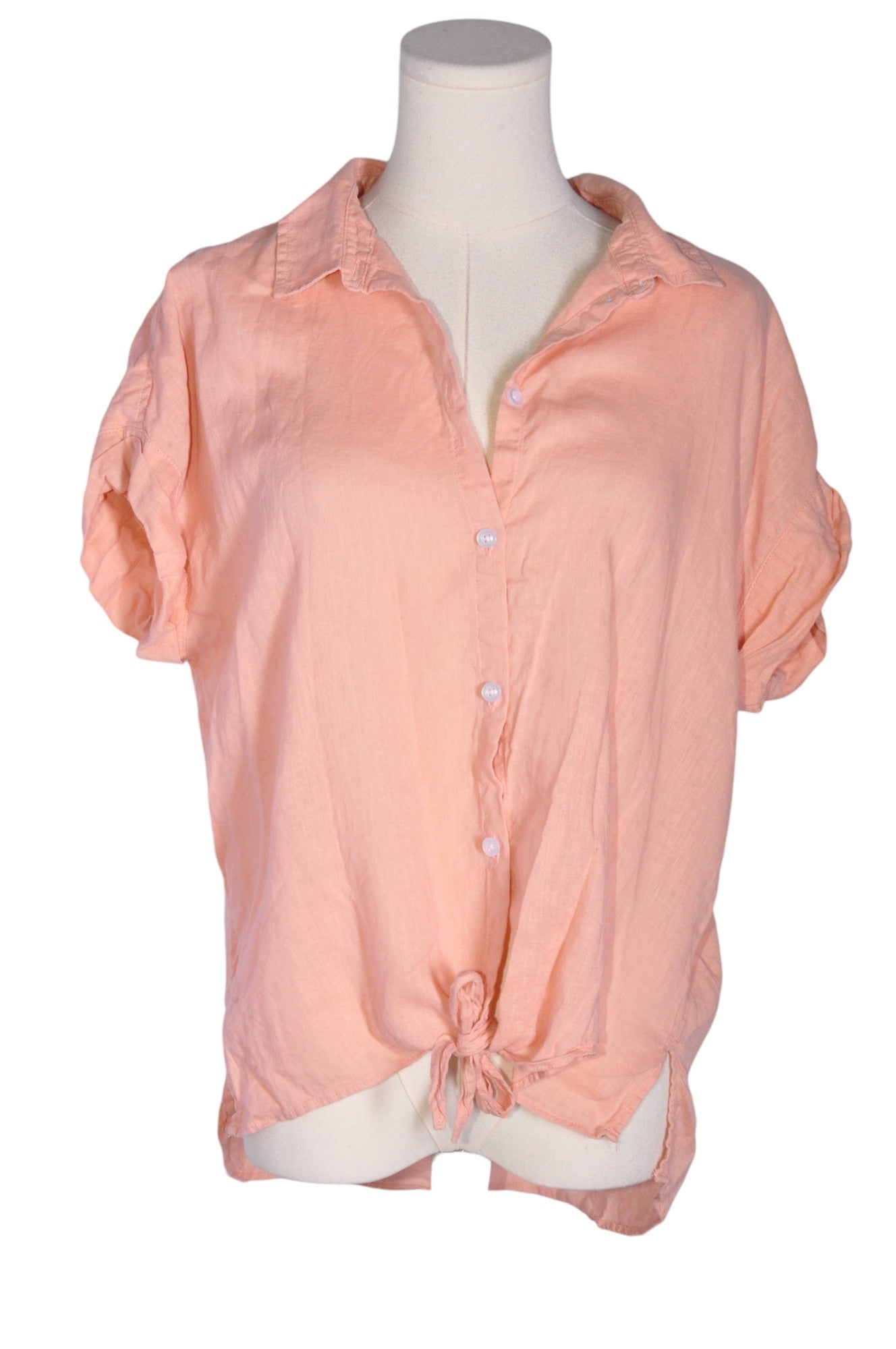 GIRLFRIEND COLLECTIVE Stylish Women's Pink Regular Fit Button Down Tops - Size L