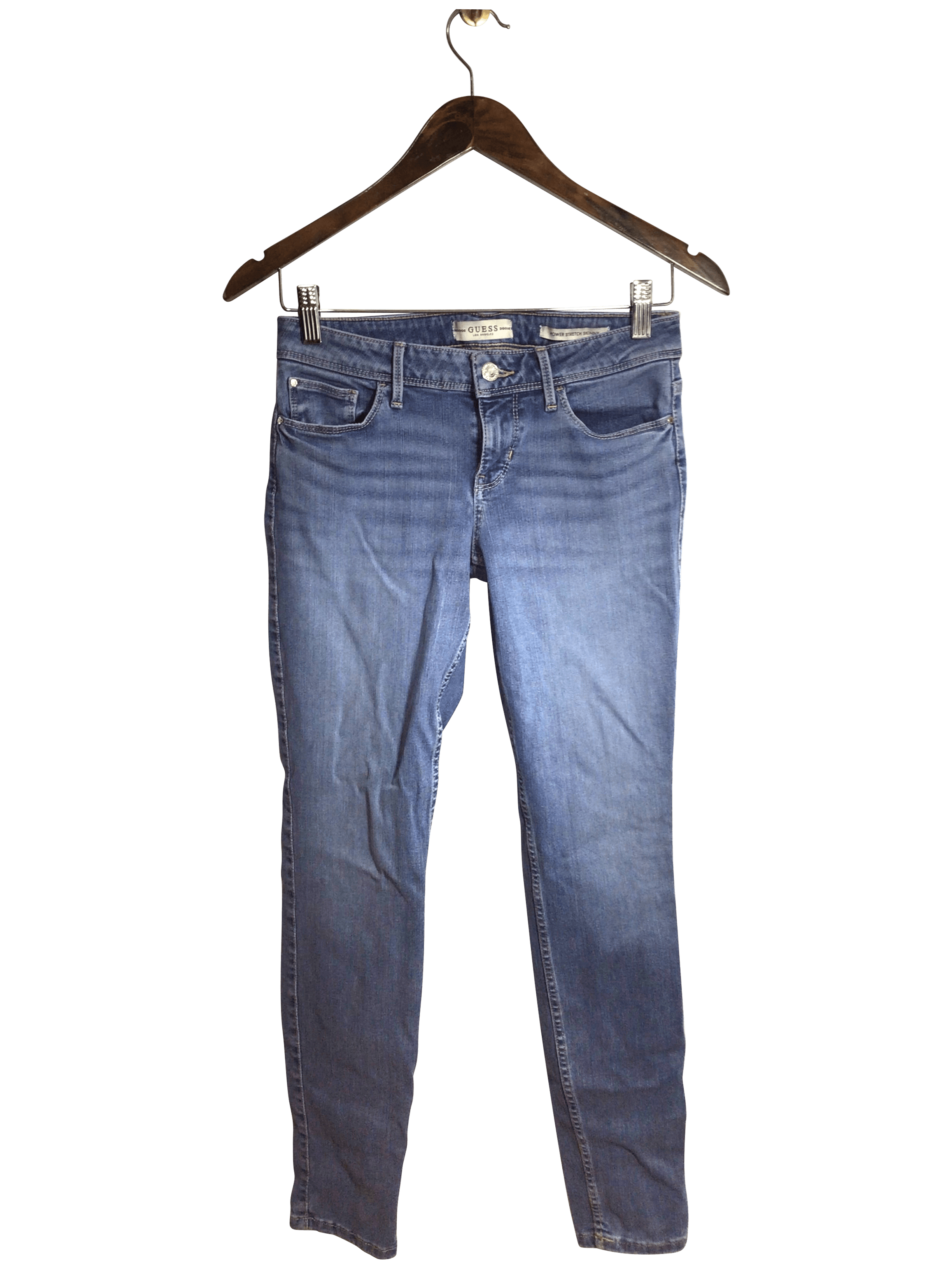 GUESS Women's Stylish Blue Regular Fit Straight-Legged Second-Hand Jeans - Size 27