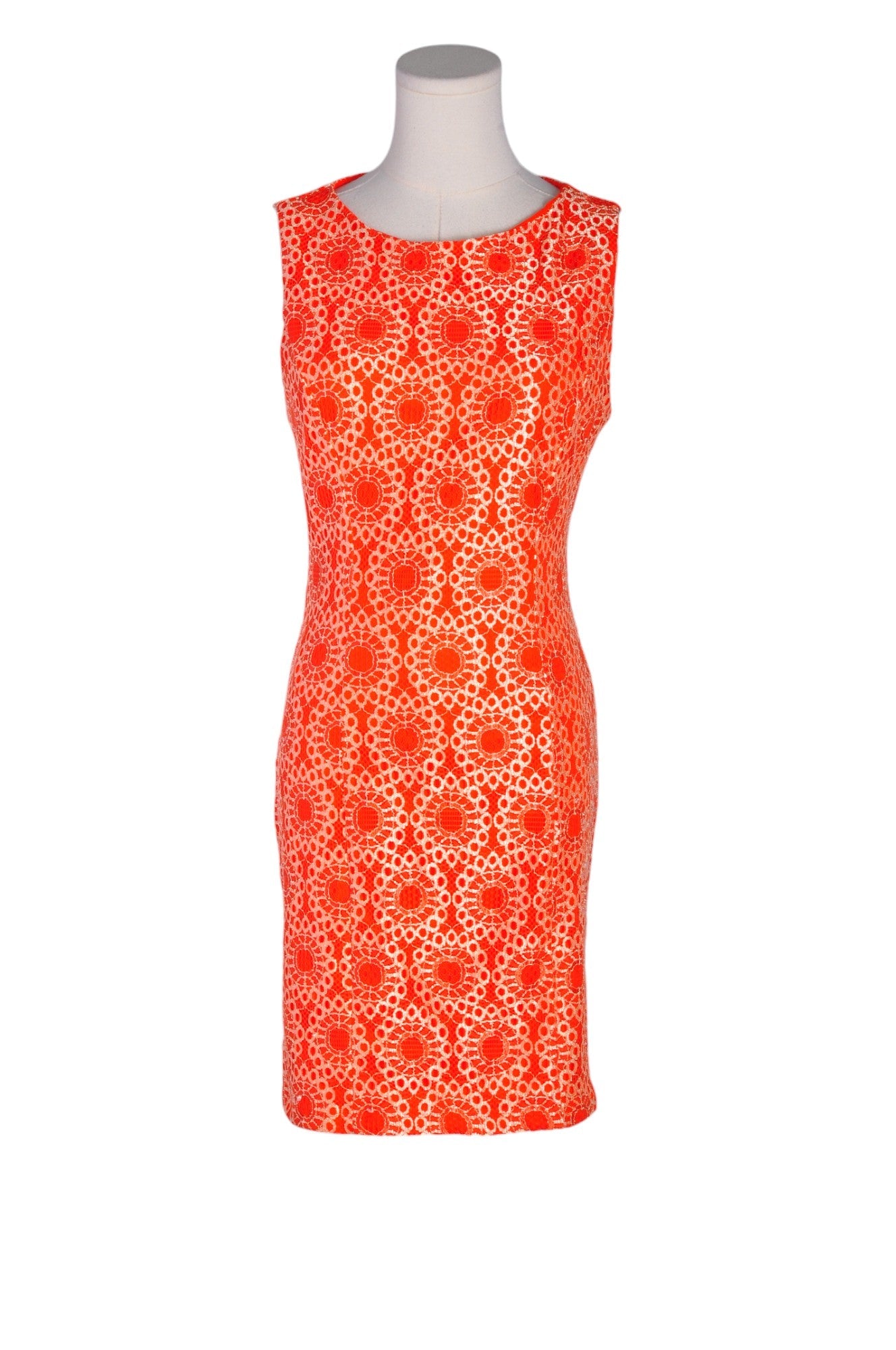 Stylish ECLIPSE Orange Regular-Fit Women's Sheath Dress - Size S