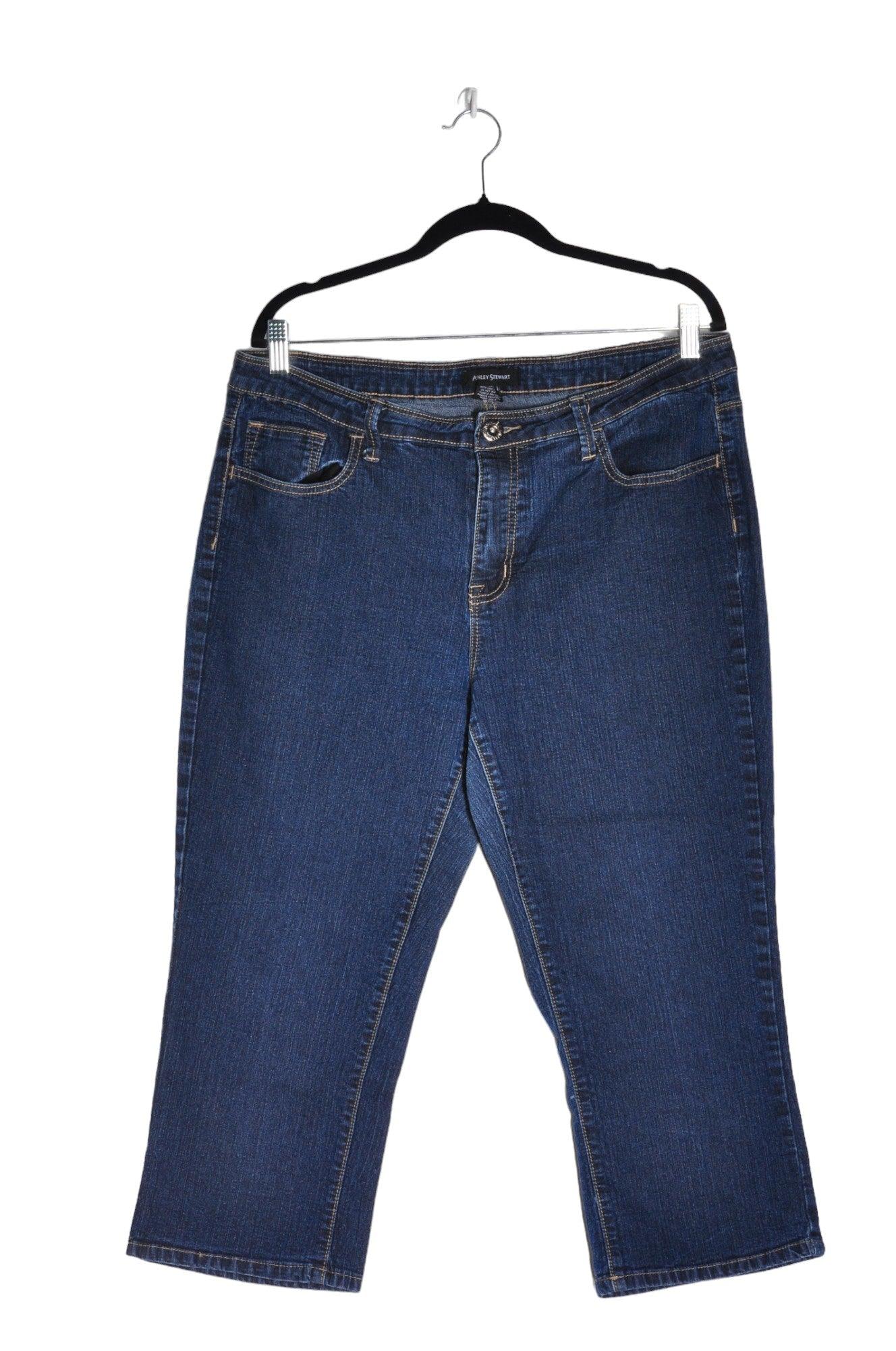 ASHLEY STEWART Stylish Blue Women's Regular Fit Straight-Legged Jeans - Size 16