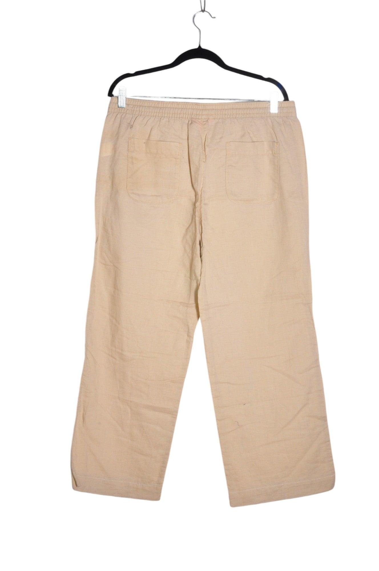 JOE FRESH Stylish Women's Regular Fit Beige Work Pants - Size L