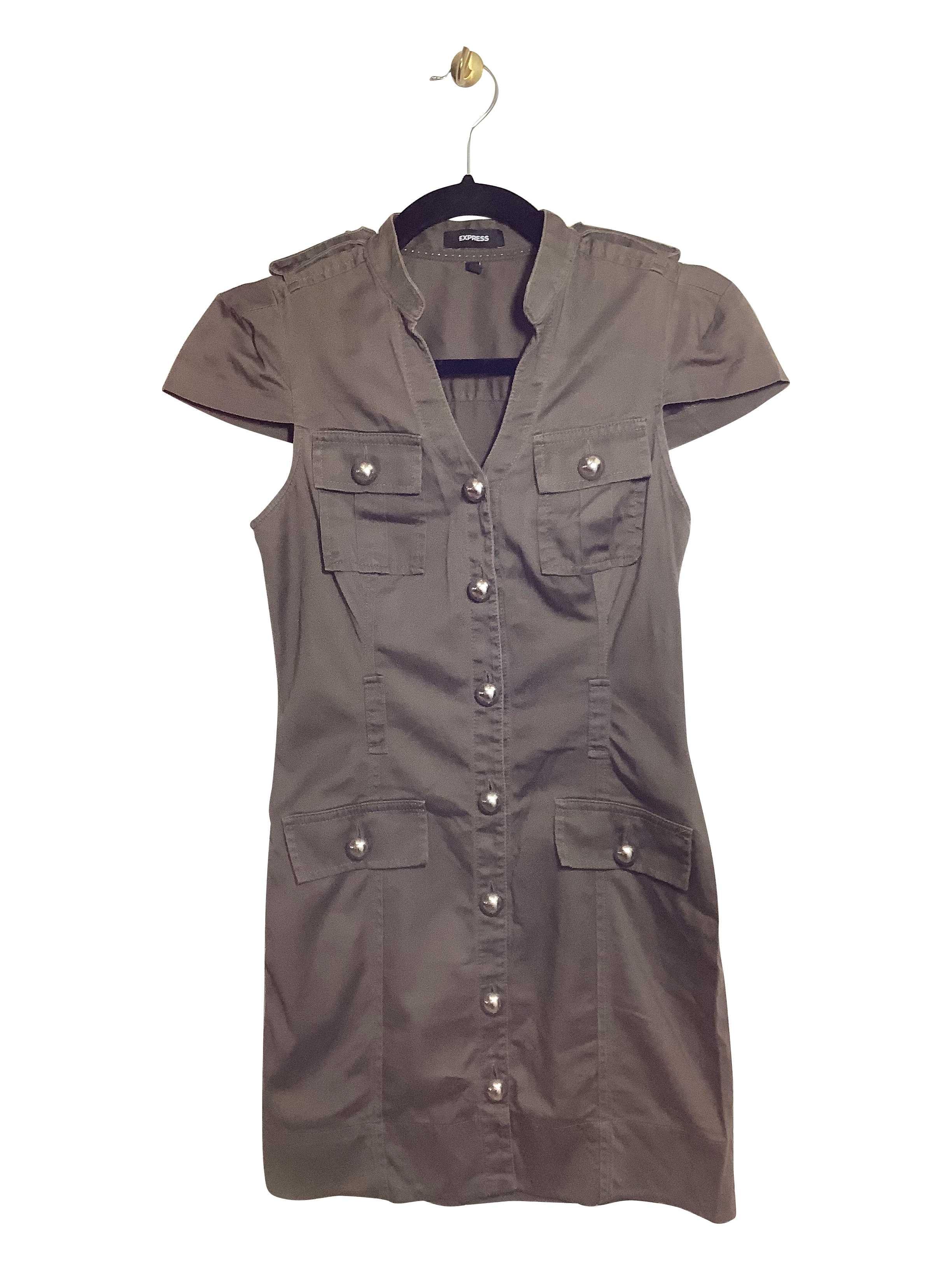 EXPRESS Stylish Regular Fit Brown Midi Dress - Size 0