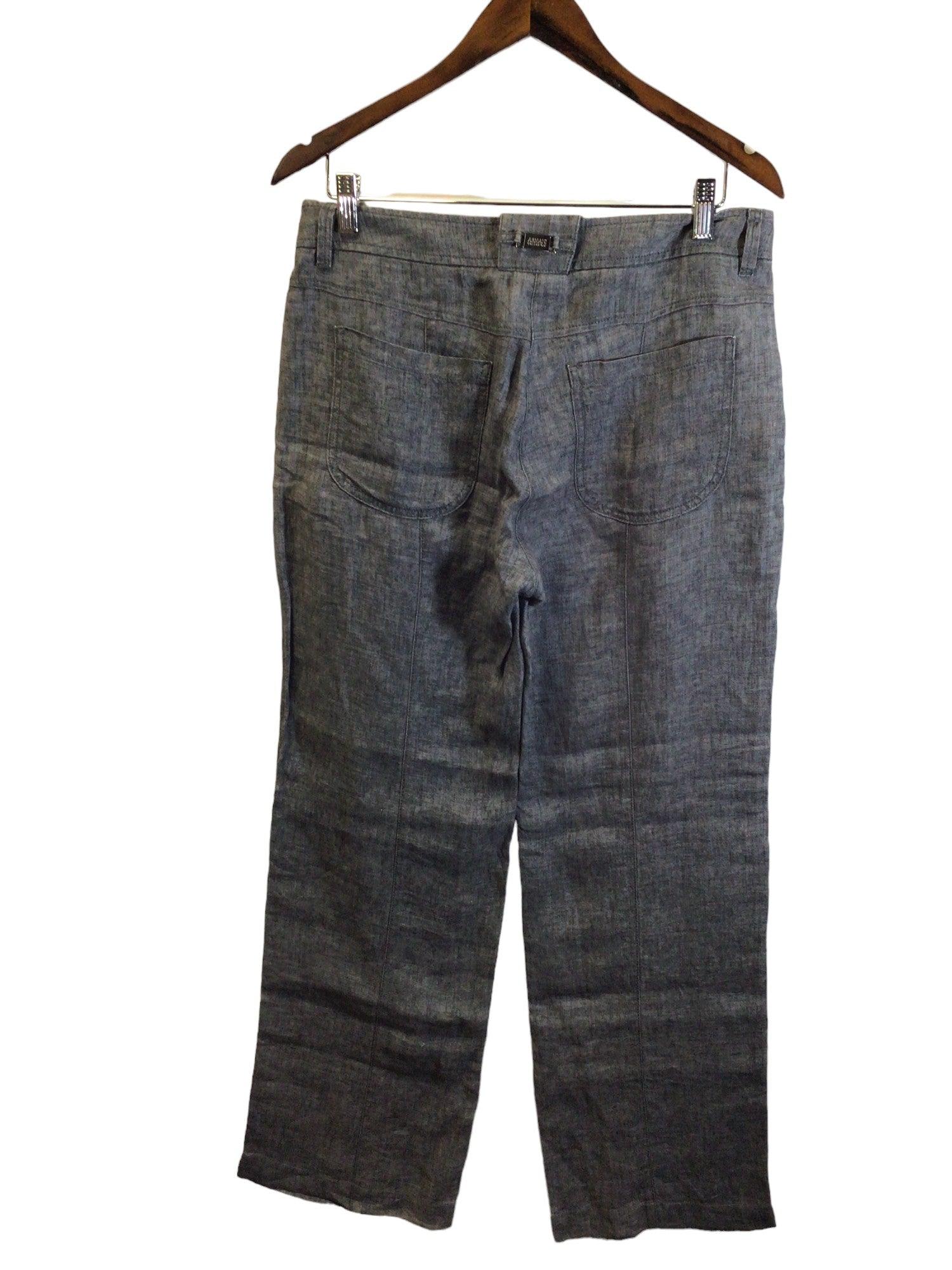 Stylish ARMANI Gray Regular Fit Women's Work Pants - Size 8