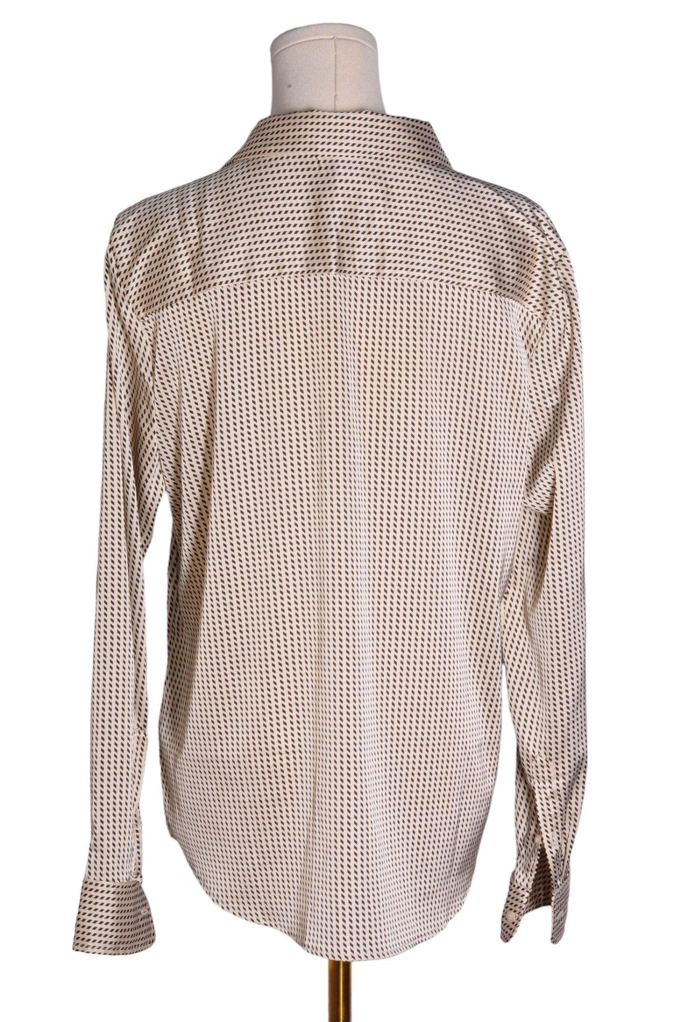 H&M Women's Stylish Beige Regular-Fit Button Down Tops - Size L