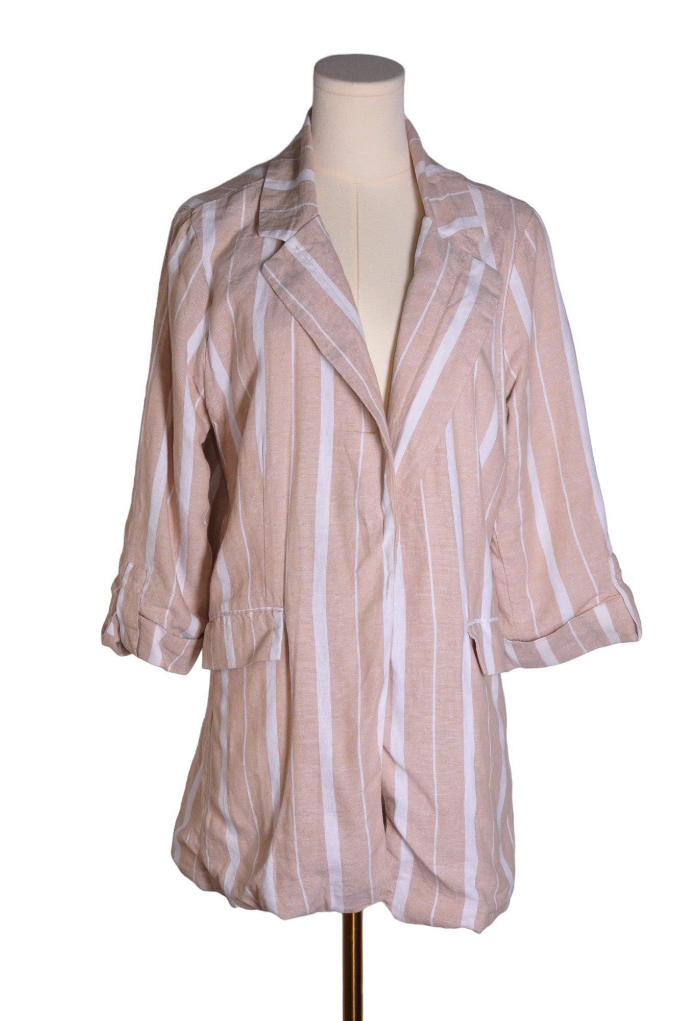 Stylish REVAMPED Beige Regular Fit Blazers - Size L
