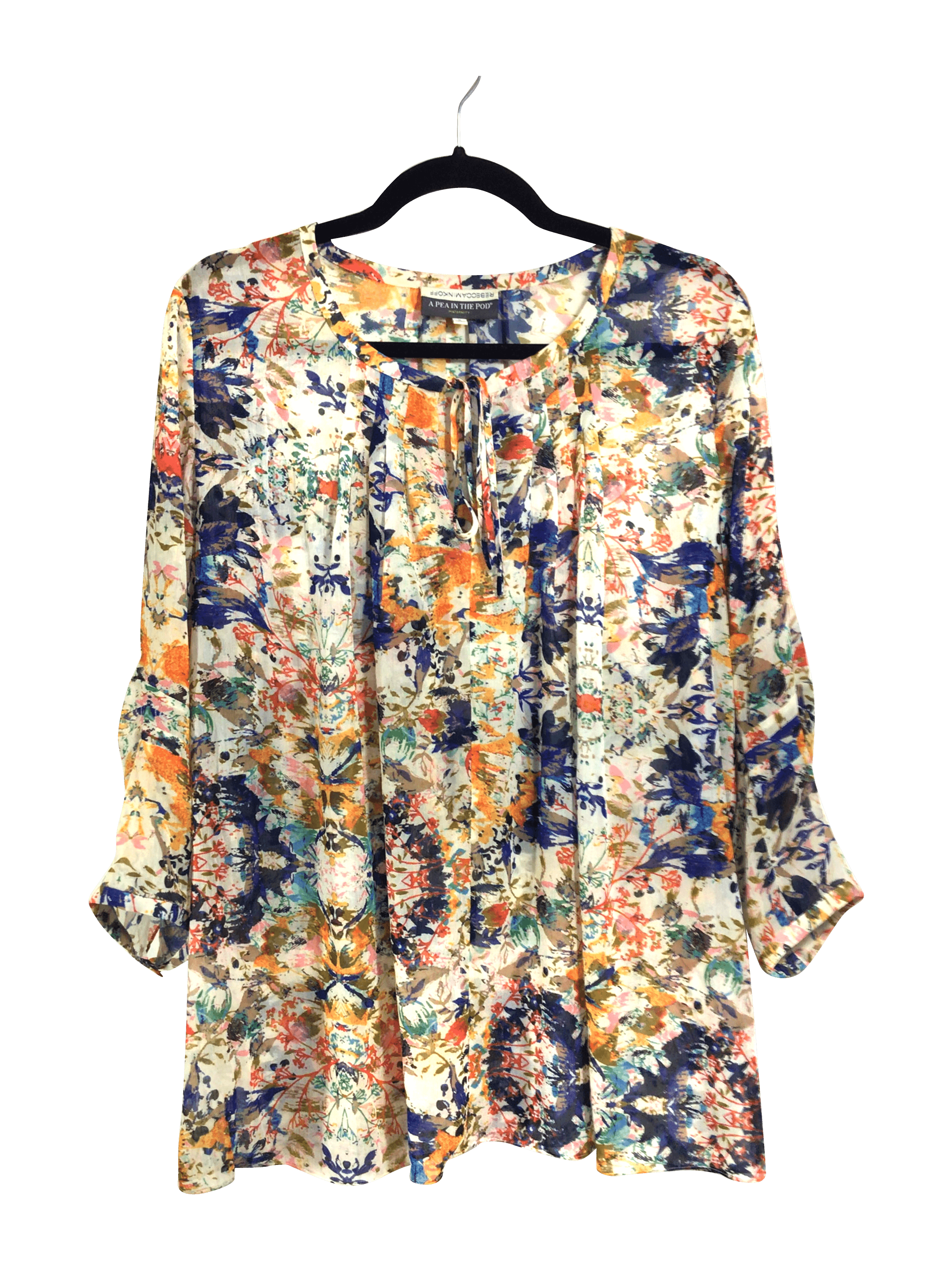 Stylish A PEA IN THE POD Orange Regular Fit Blouse - Size S