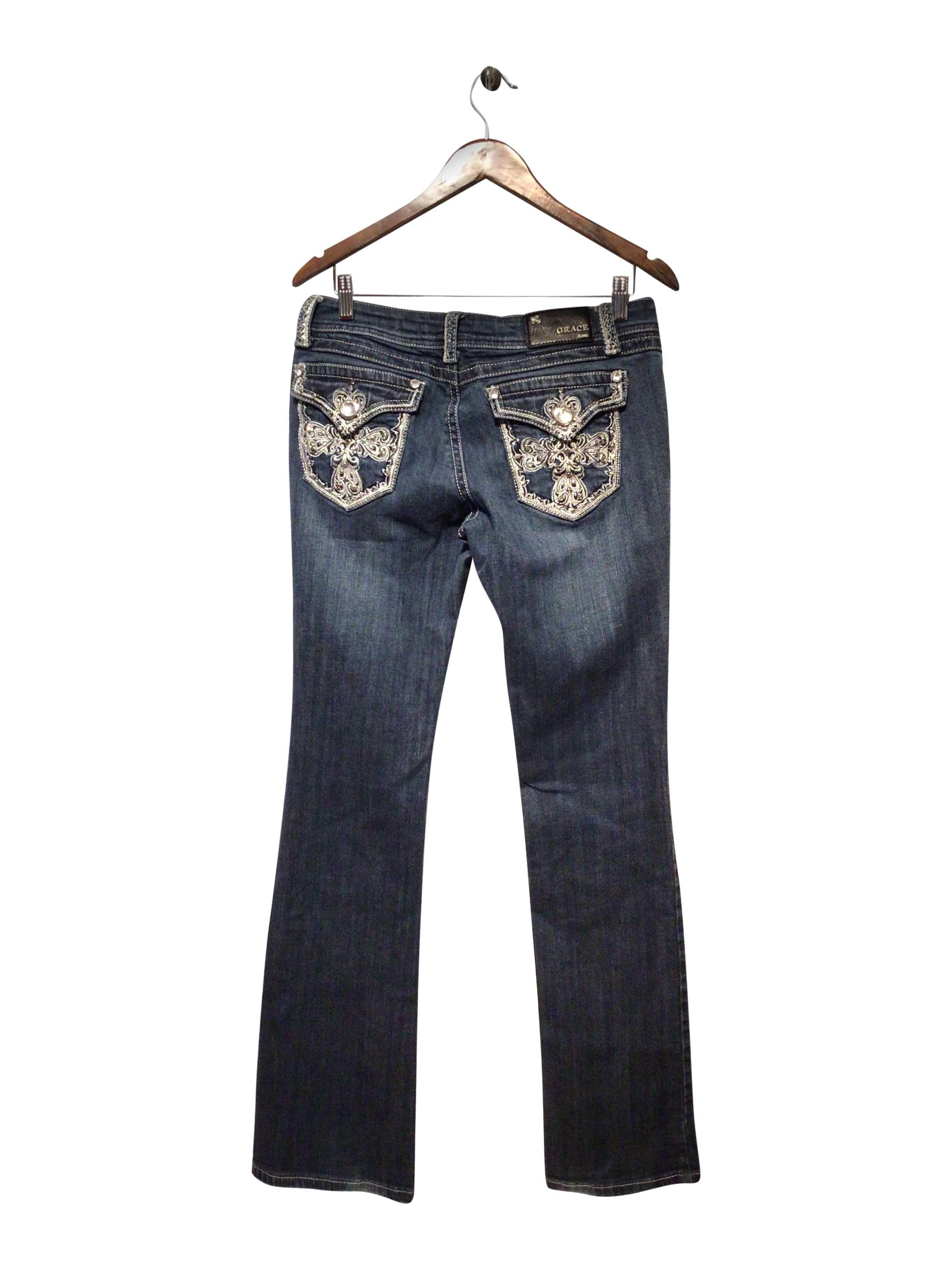 GRACE IN LA Stylish Regular Fit Blue Straight - Legged Second - Hand Jean Size 29