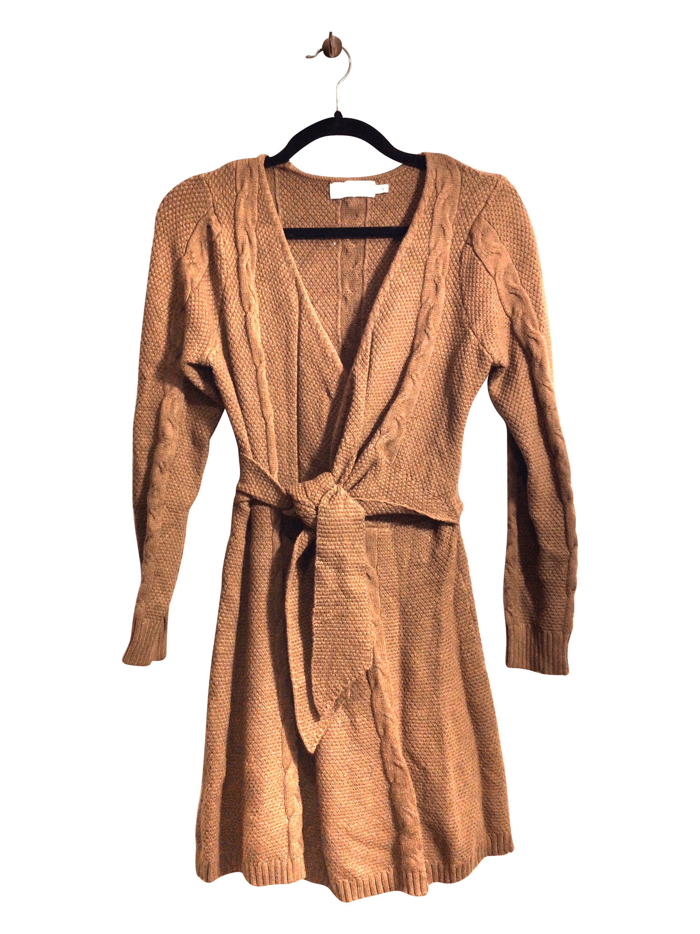 GREYLIN Stylish Women's Brown Wrap Dress - Regular Fit, Size M