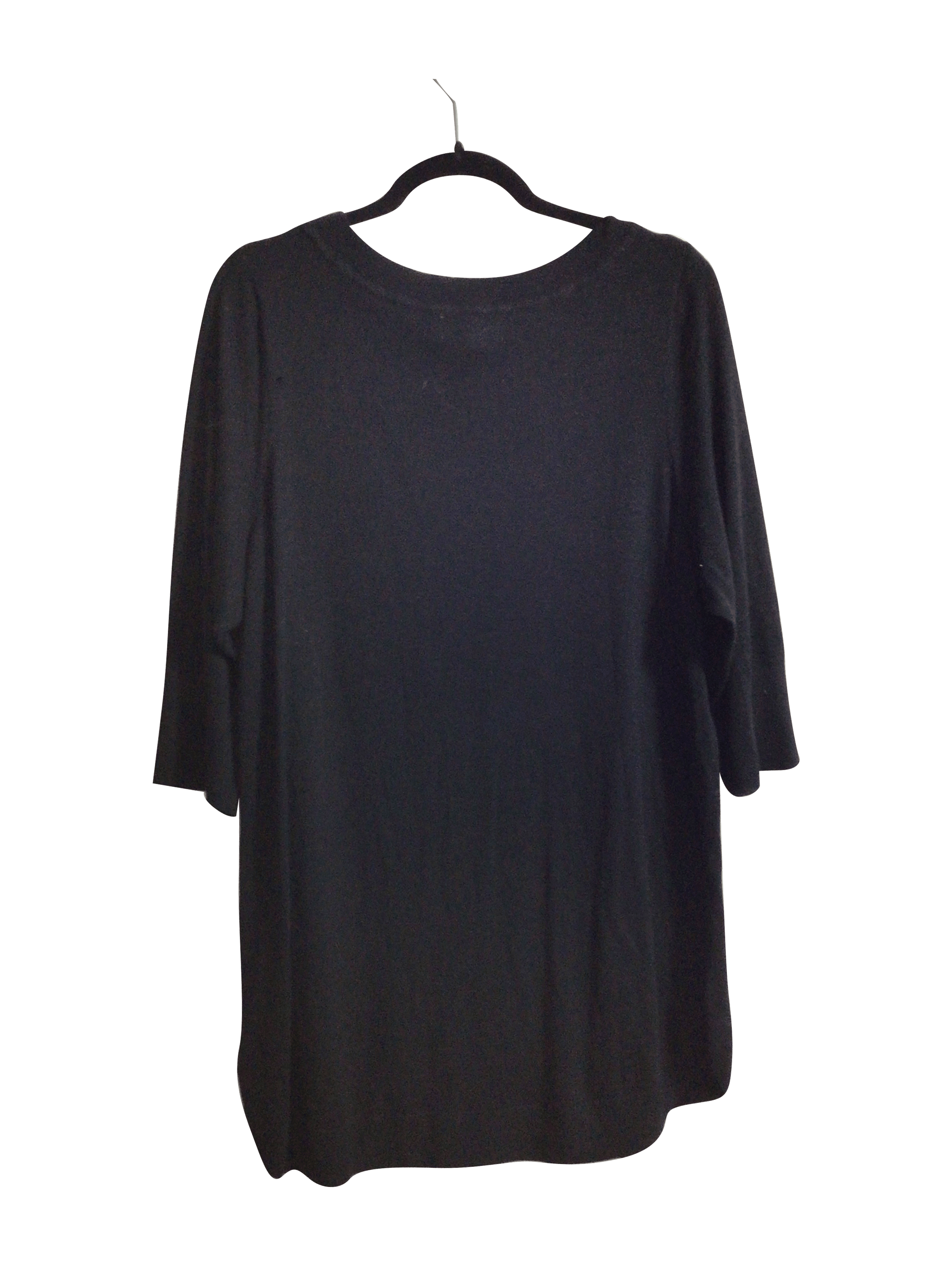 Stylish ADDITION ELLE Women's Regular Fit Black 1X Long Sleeve T-Shirt