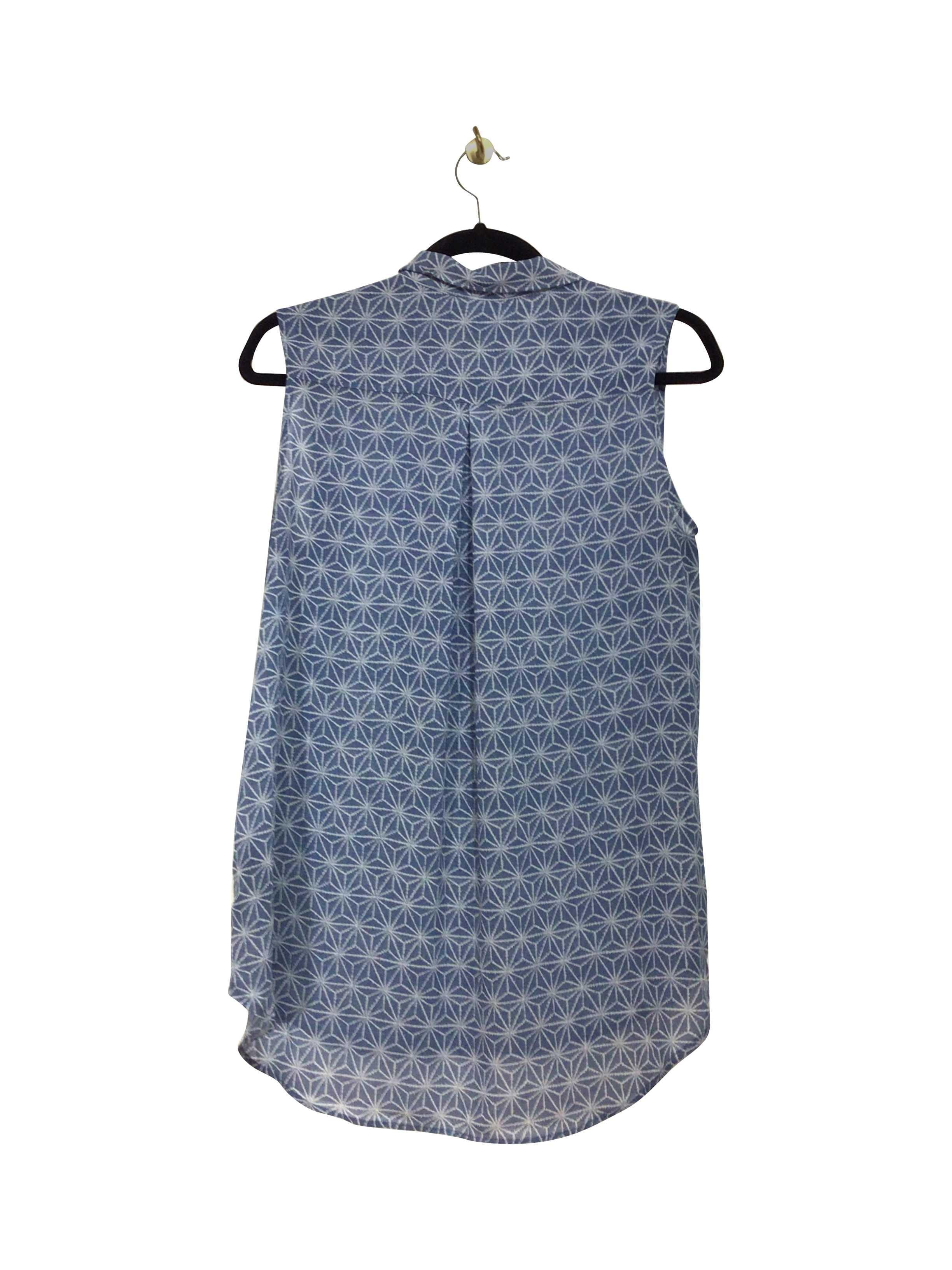 H&M Second-hand Blue Regular Fit Sleeveless Button-down Top - Size 8