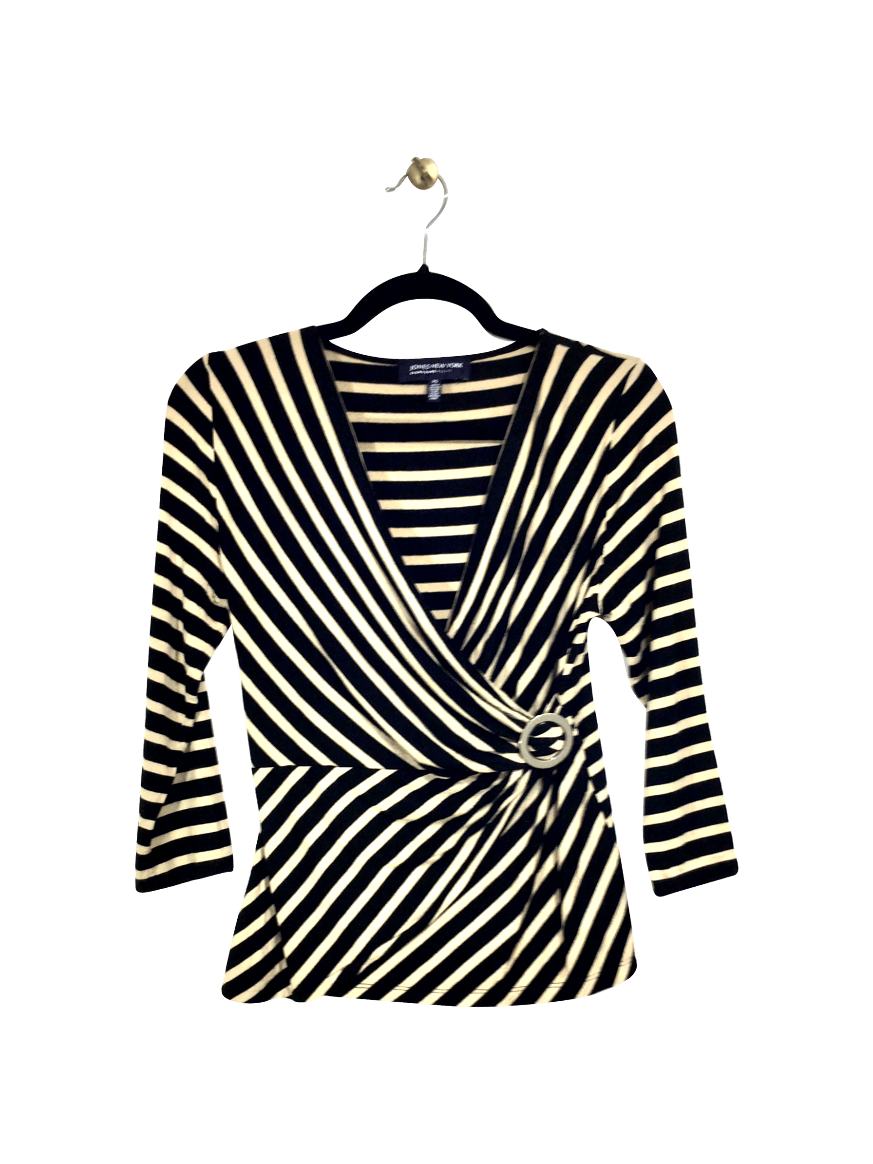 JONES NEW YORK Stylish Black Regular - Fit Blouse in Size S