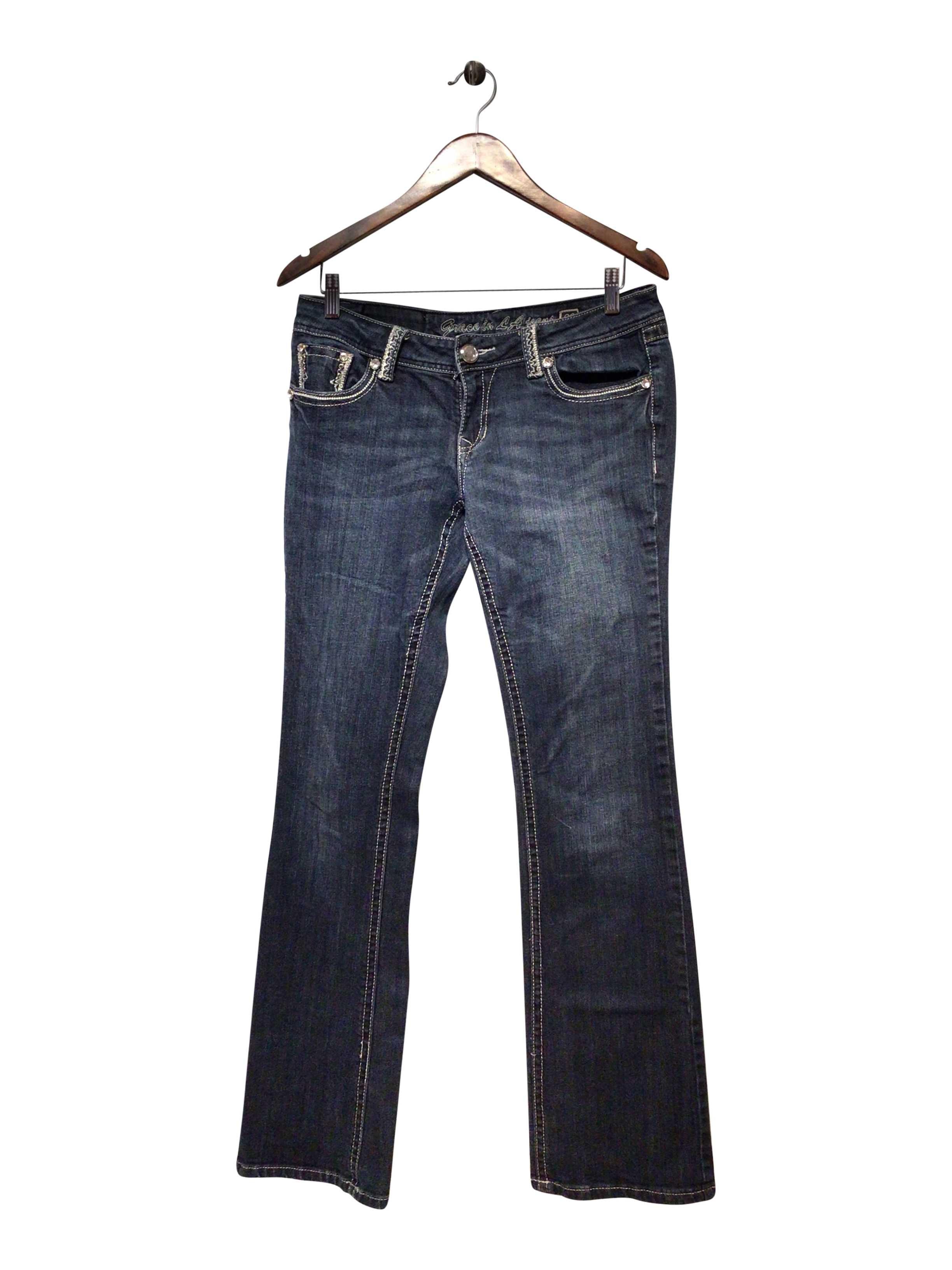 GRACE IN LA Stylish Regular Fit Blue Straight - Legged Second - Hand Jean Size 29