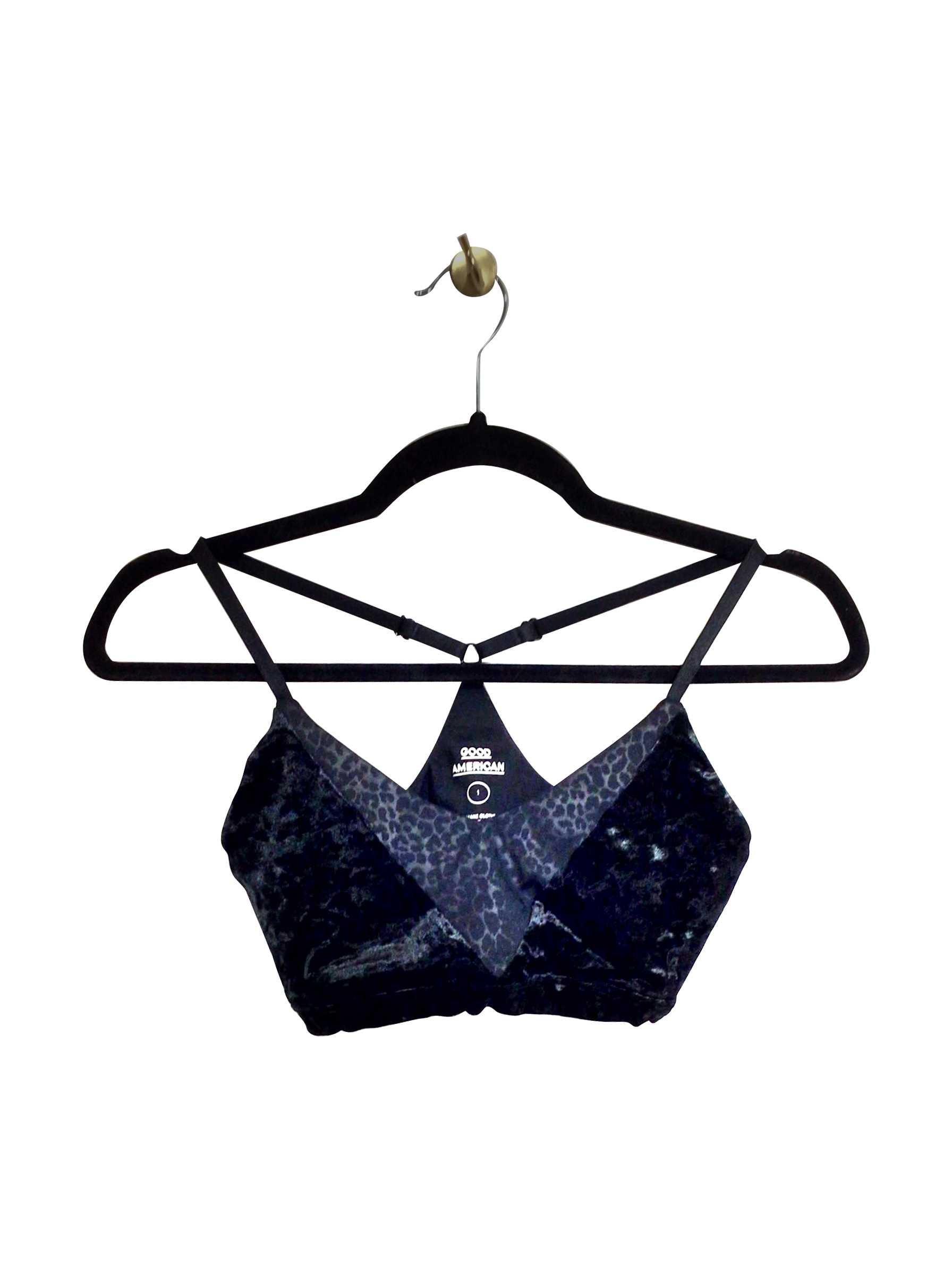 GOOD AMERICAN Stylish Regular Fit Black Bra - Size 1
