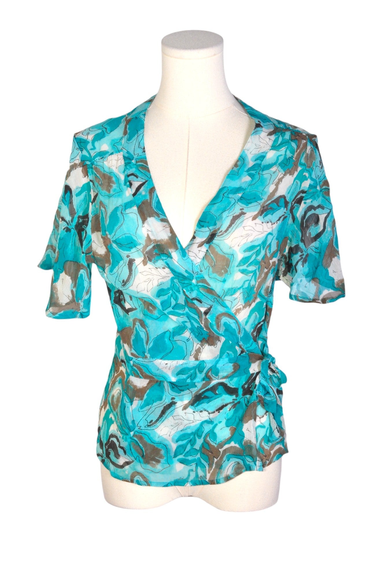 Stylish H&M Second - Hand Blue Regular - Fit Women's Blouse Size 10