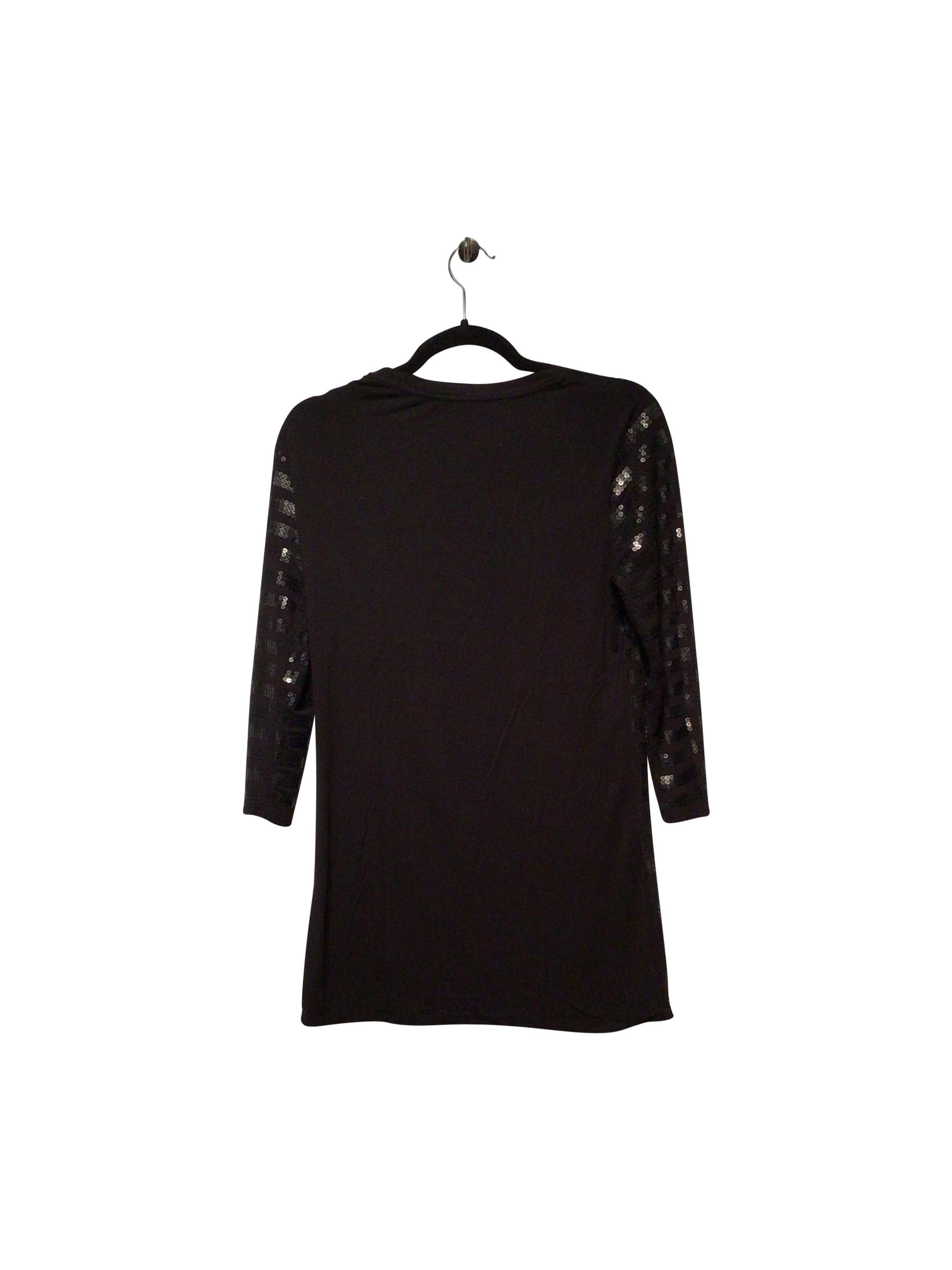 JOE FRESH Stylish Regular Fit Black Long Sleeve Crew Neck T-shirt - XS