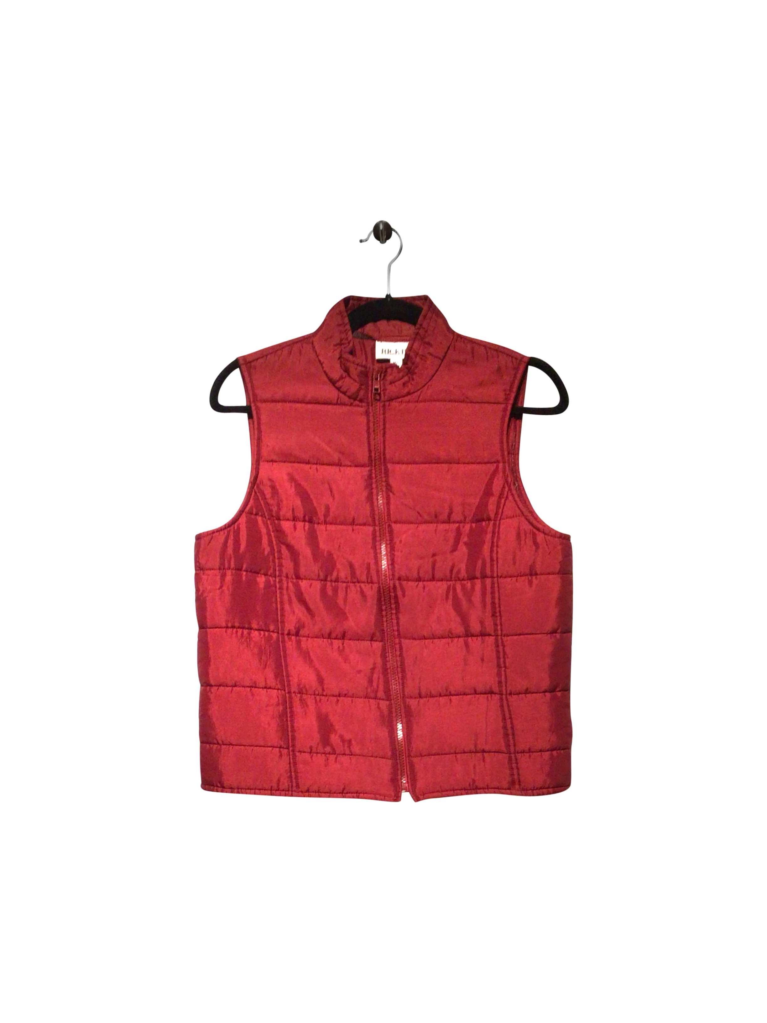 RICKI'S Stylish Red Regular Fit Sleeveless Jacket - Size M