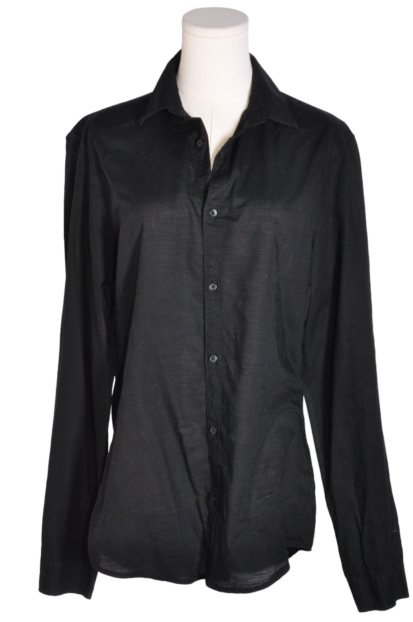 Stylish H&M Women's Black Regular Fit Button Down Tops - Size M