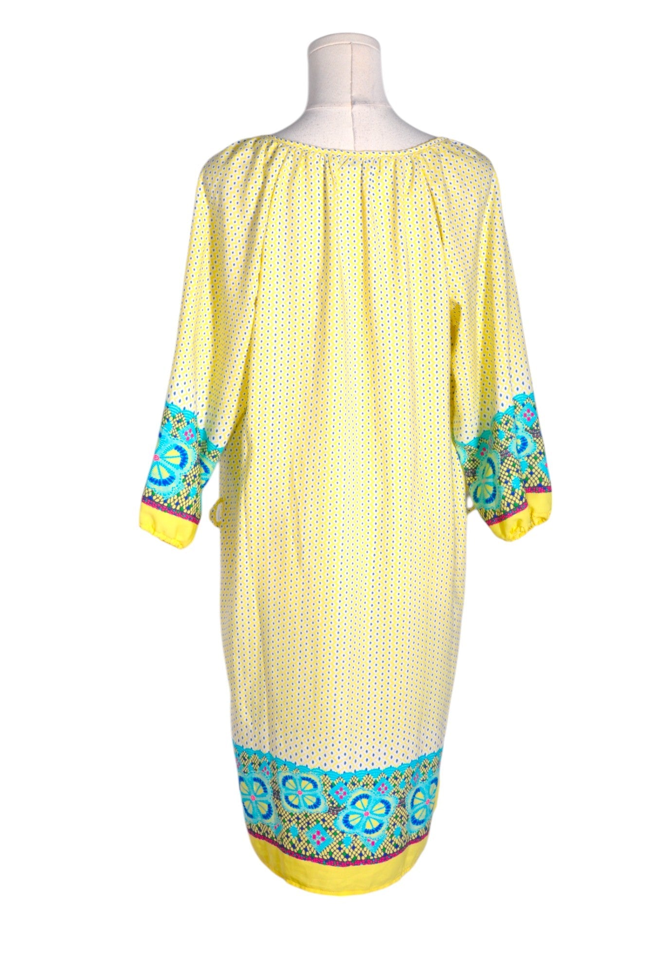 EMA BLUE'S Stylish Women's Regular Fit Yellow Shift Dress - Size M