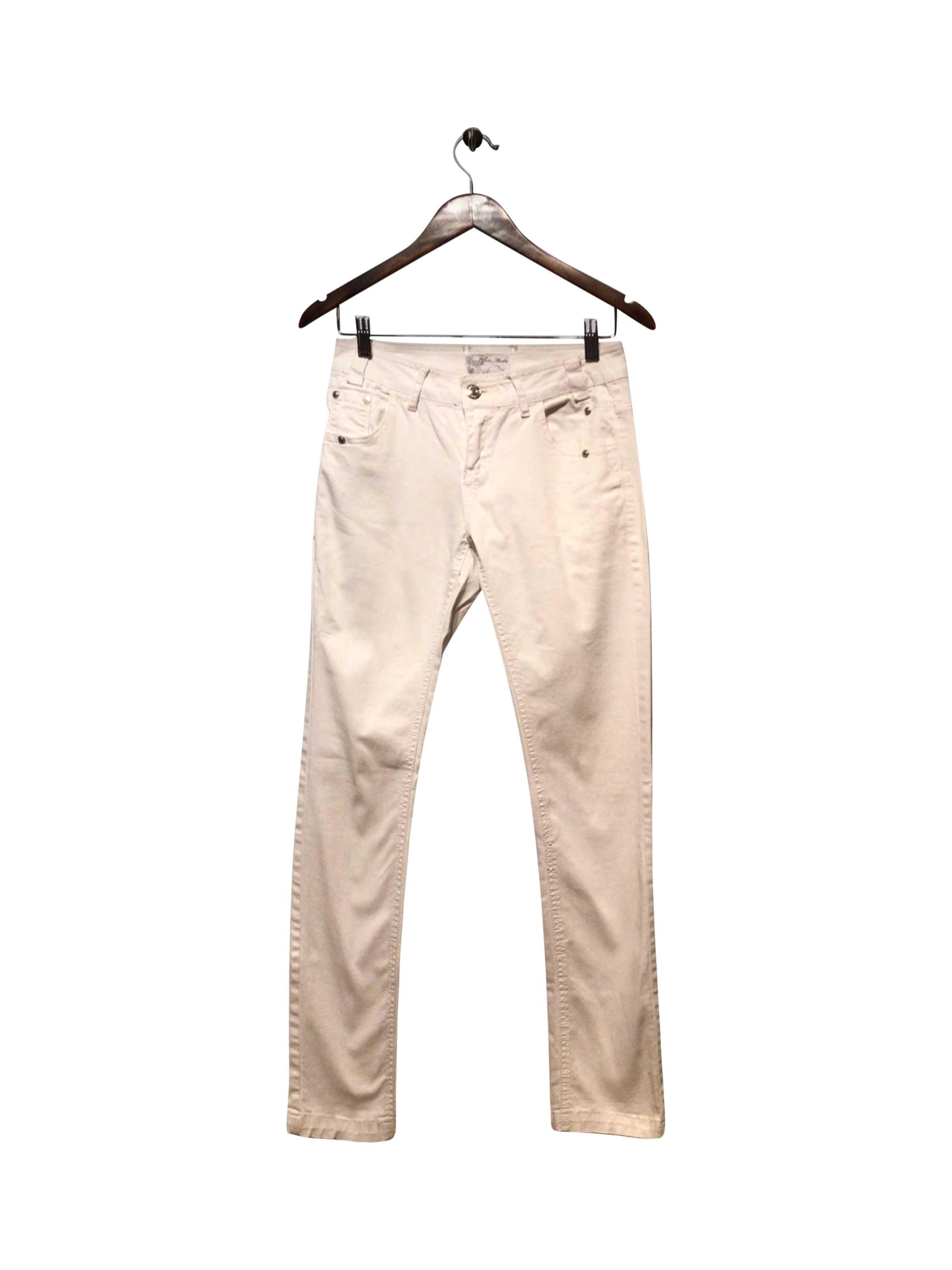 EFFETI MODA Stylish Regular Fit White Straight - Legged Second - Hand Jean Size 26