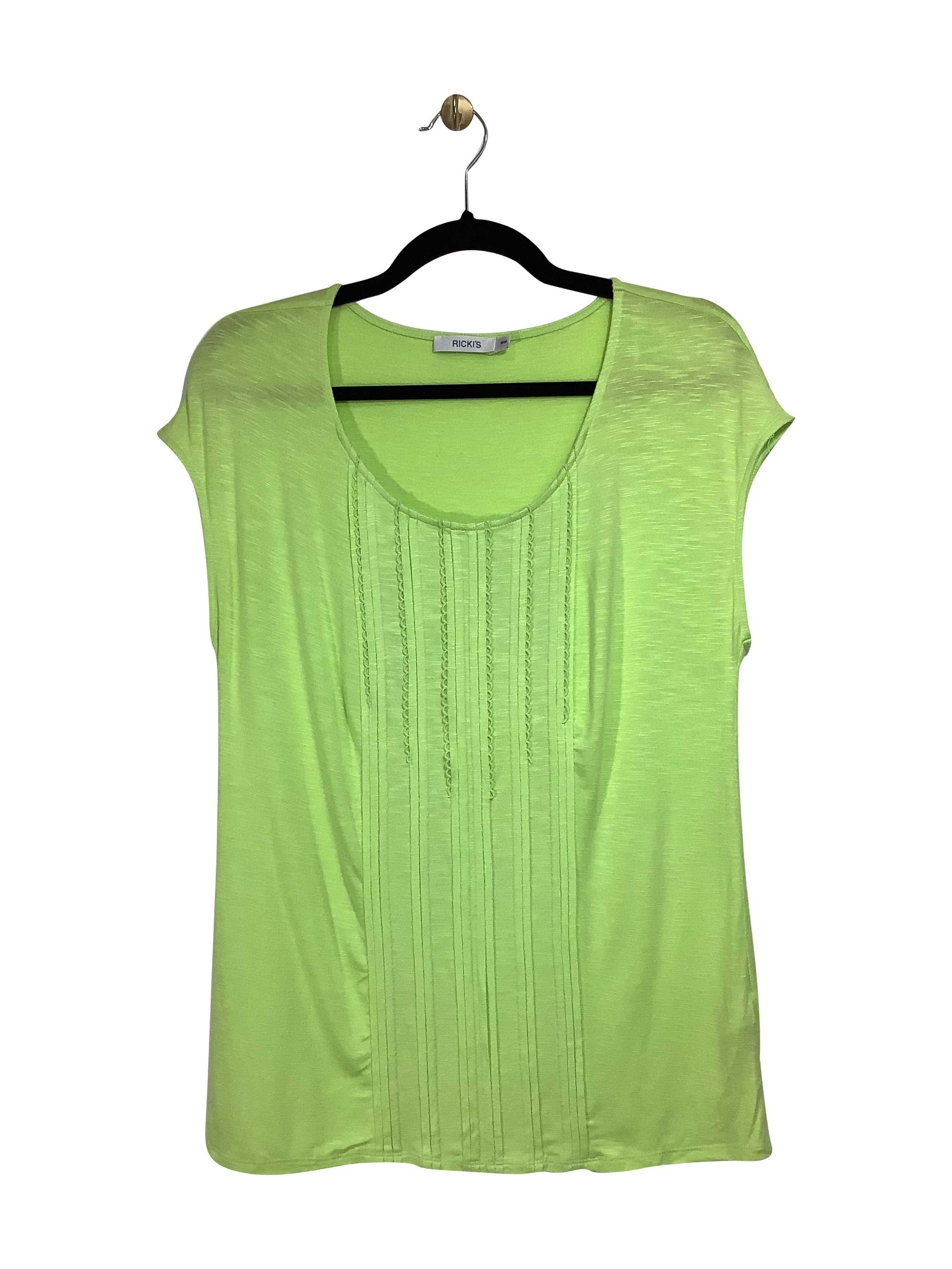 RICKI'S Stylish Regular Fit Second - Hand Green T - shirt - Size M